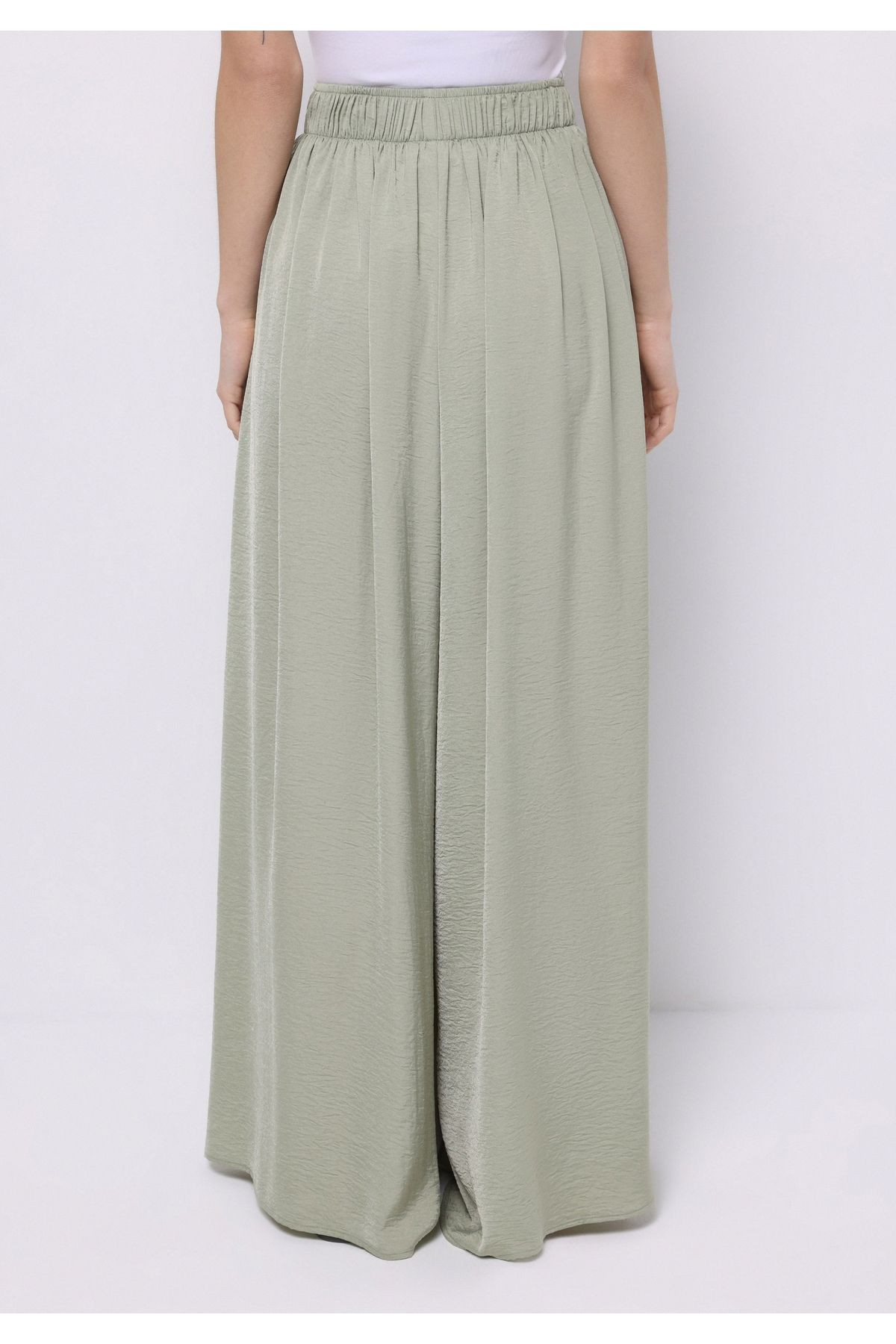 Colin's-Regular Fit High Waist Wide Leg Women's Green Trousers 2
