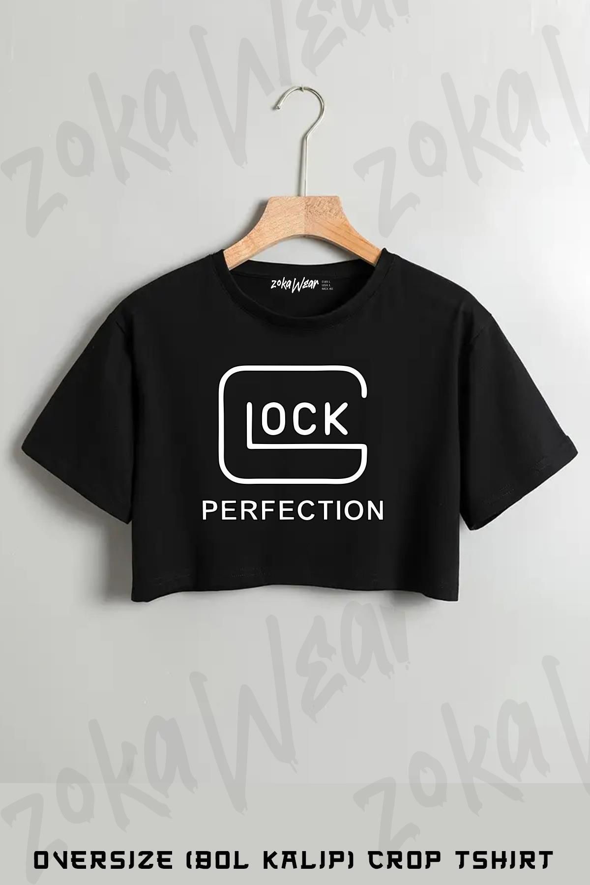 ZOKAWEAR Glock Perfection Baskılı Oversize Crop T-Shirt
