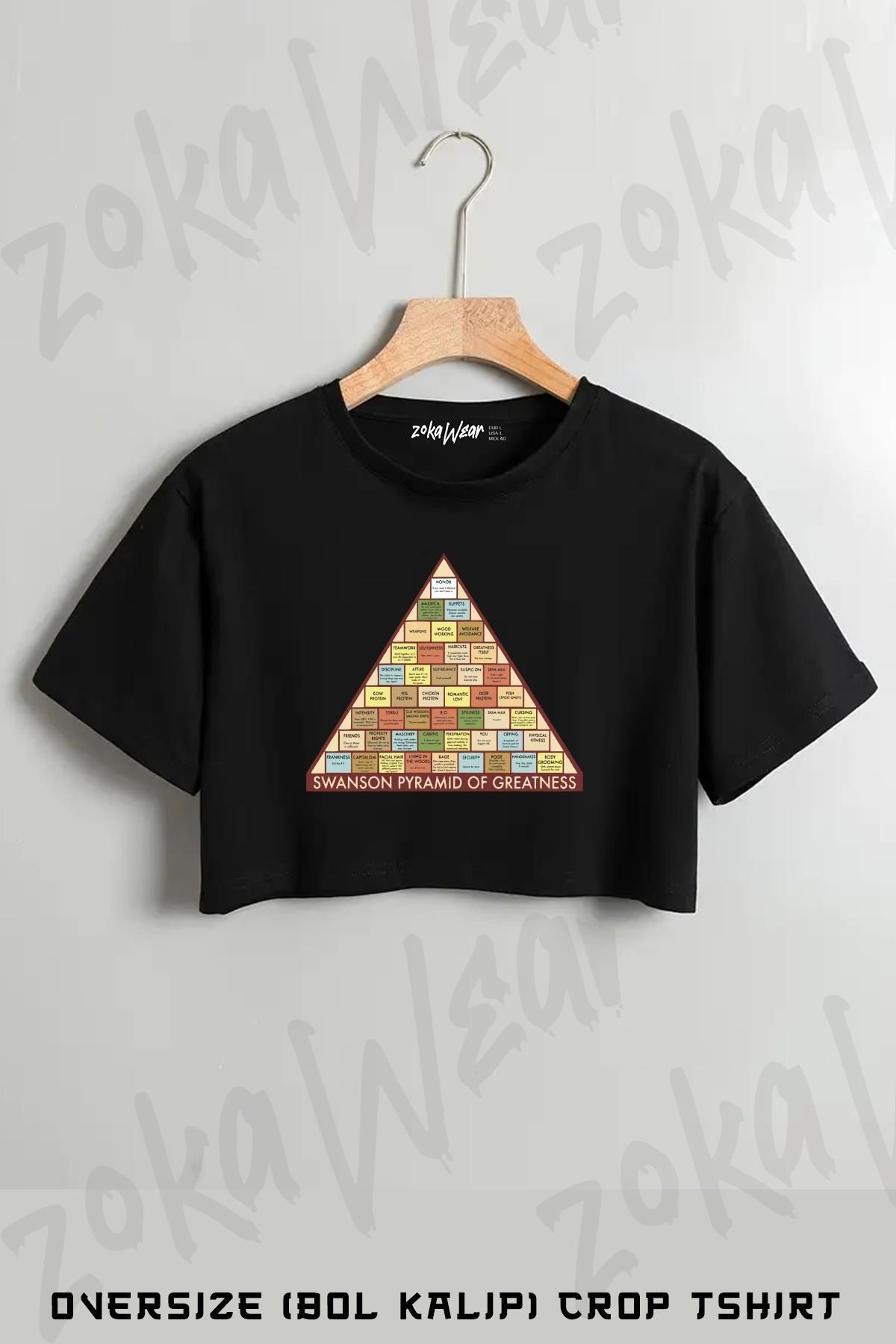 ZOKAWEAR Parks And Recreation Baskılı Oversize Crop T-Shirt