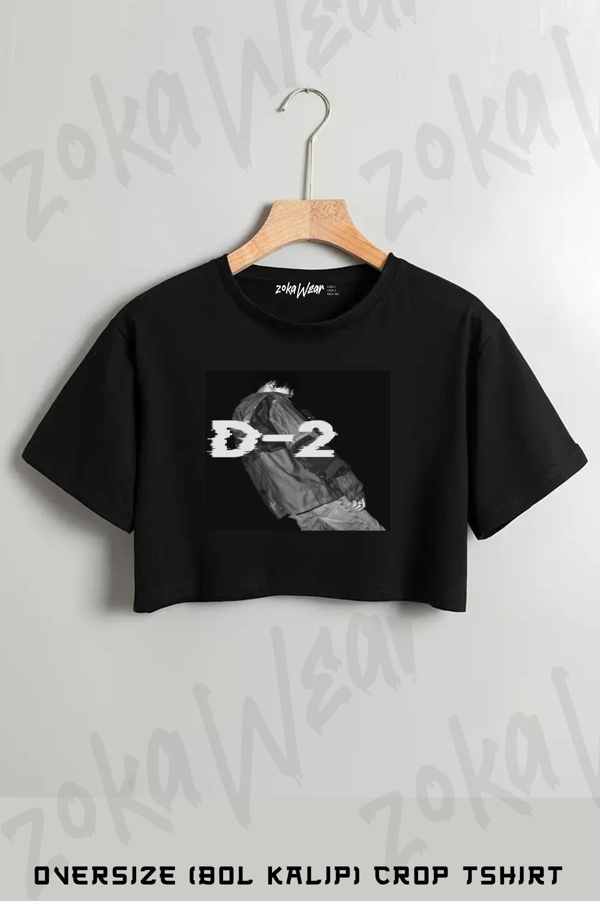ZOKAWEAR Agust D (D 2) Album Baskılı Oversize Crop T-Shirt