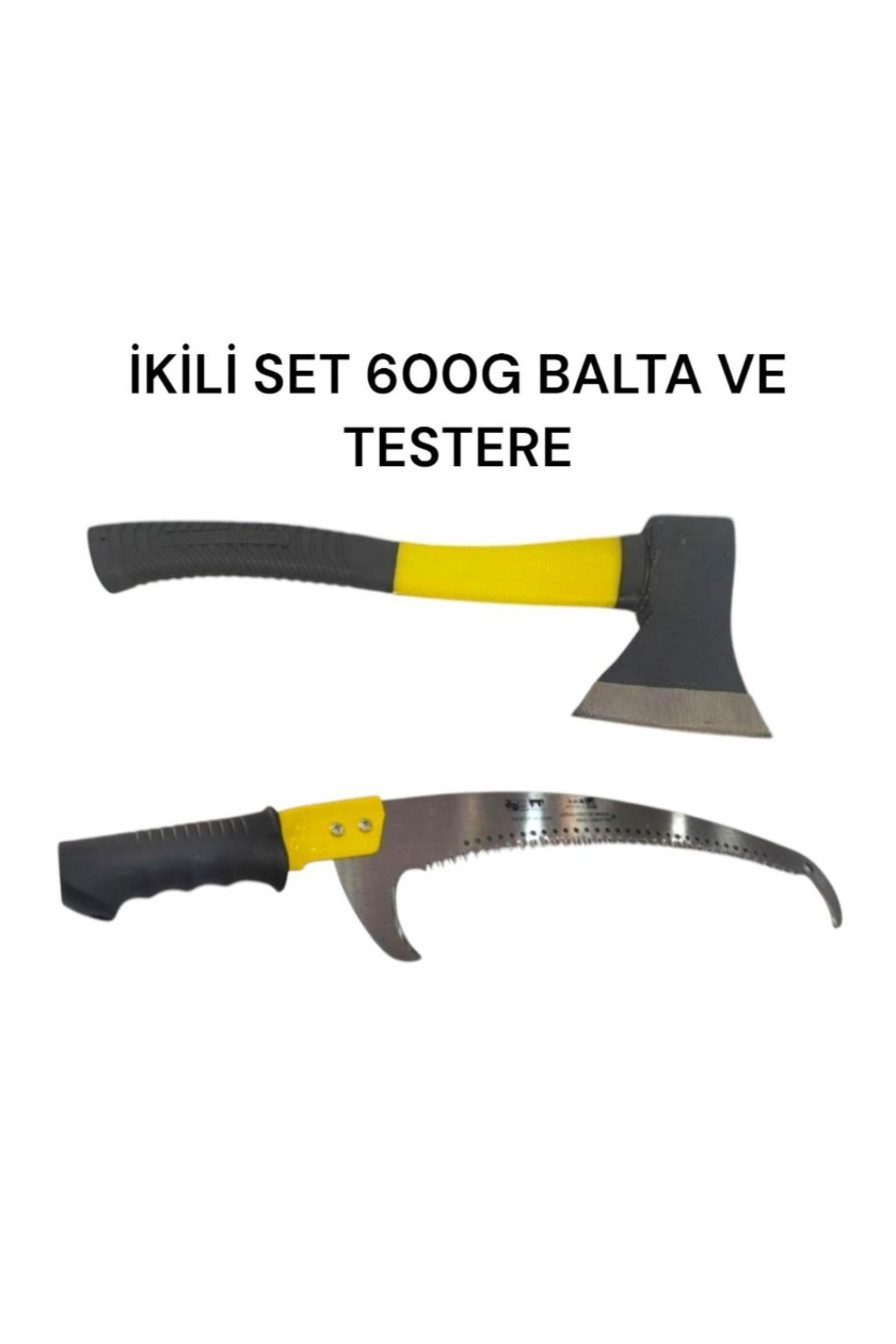 Eltaş İkili set fiber saplı balta, sap takmalı çift bıçaklı testere