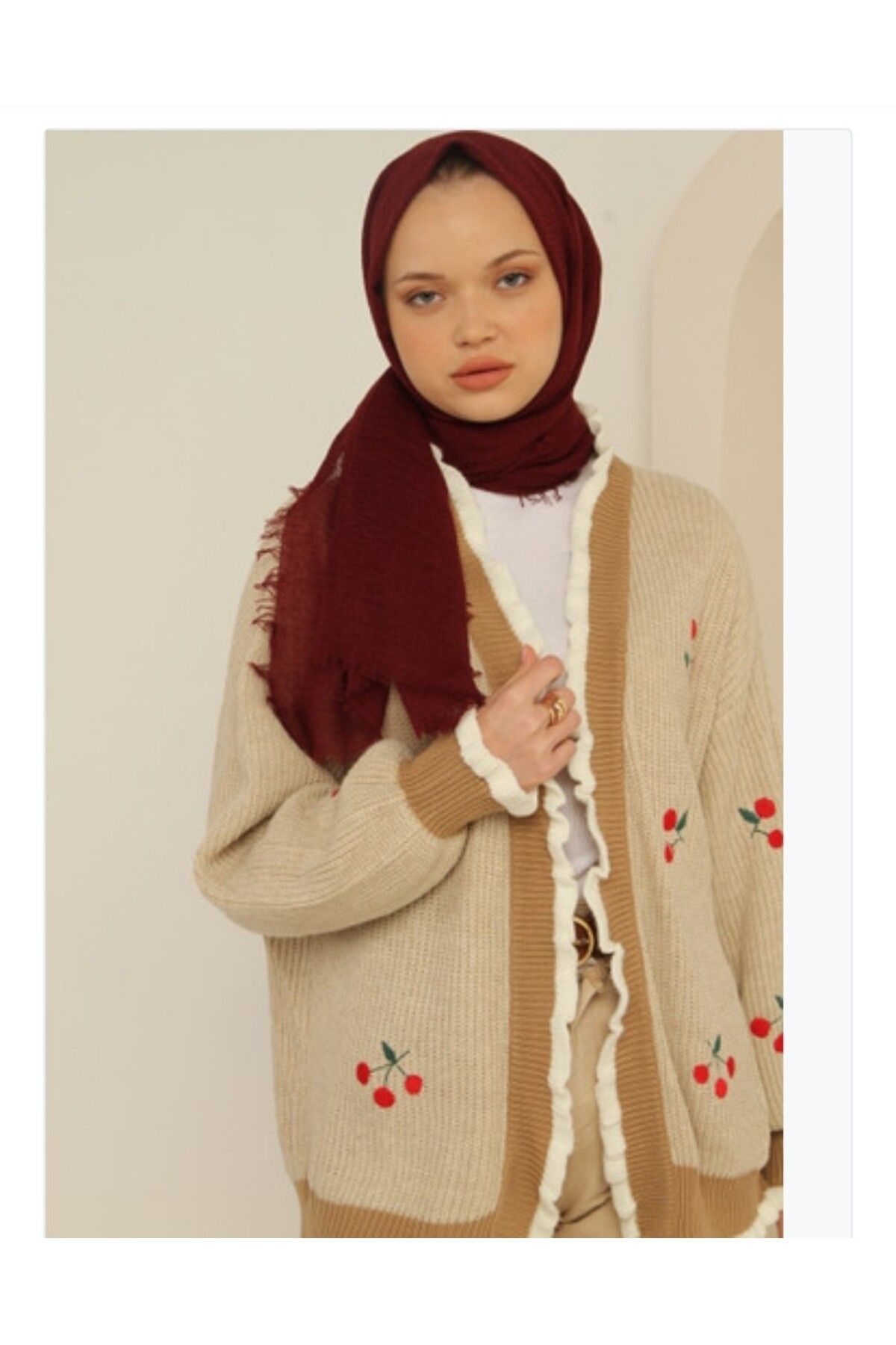 modestoscarfs BÜRÜMCÜK ŞAL BORDO