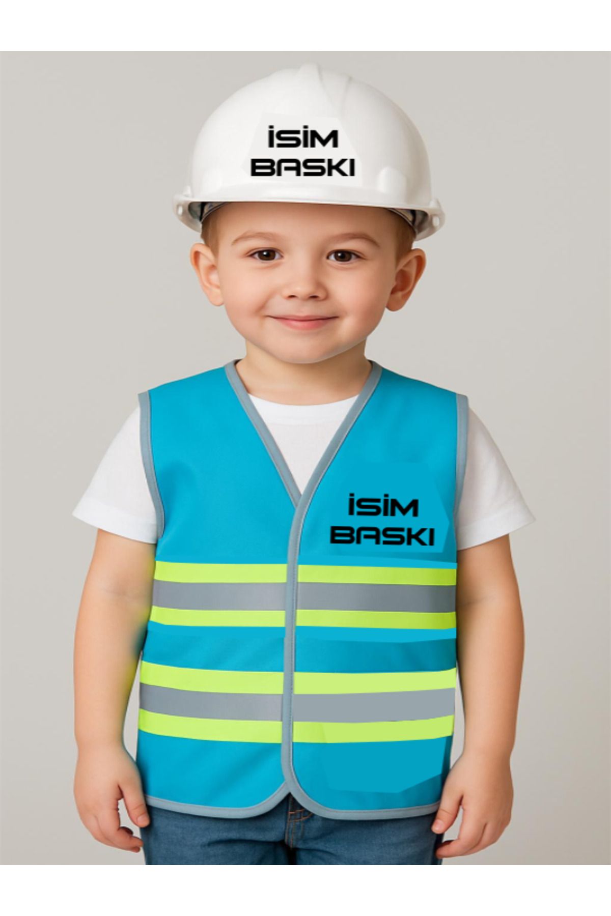 Teknik ÇOCUK YELEK VE BARET SETİ ( isim baskısını soru kısmından bildirin lütfen)