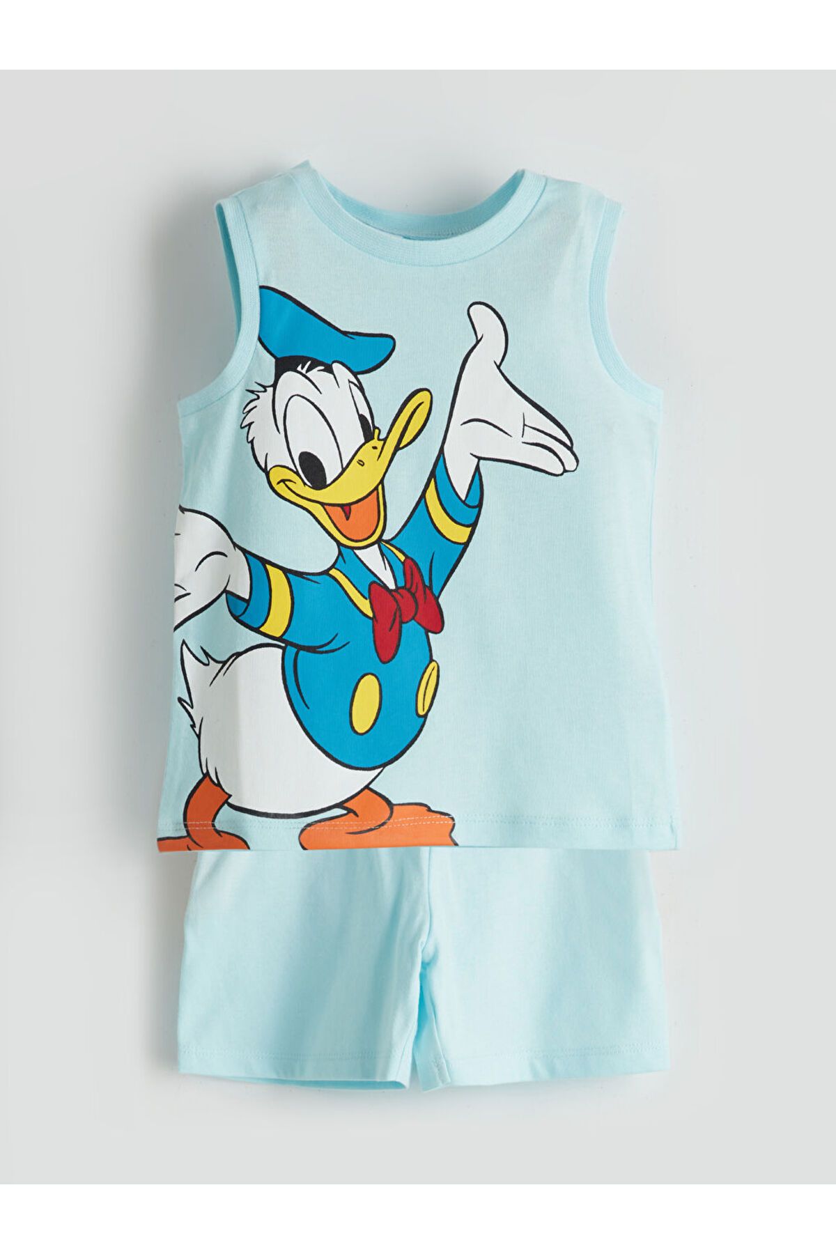 LC Waikiki LCW baby Mavi Donald Duck Baskılı Erkek Bebek Şortlu Pijama Takım