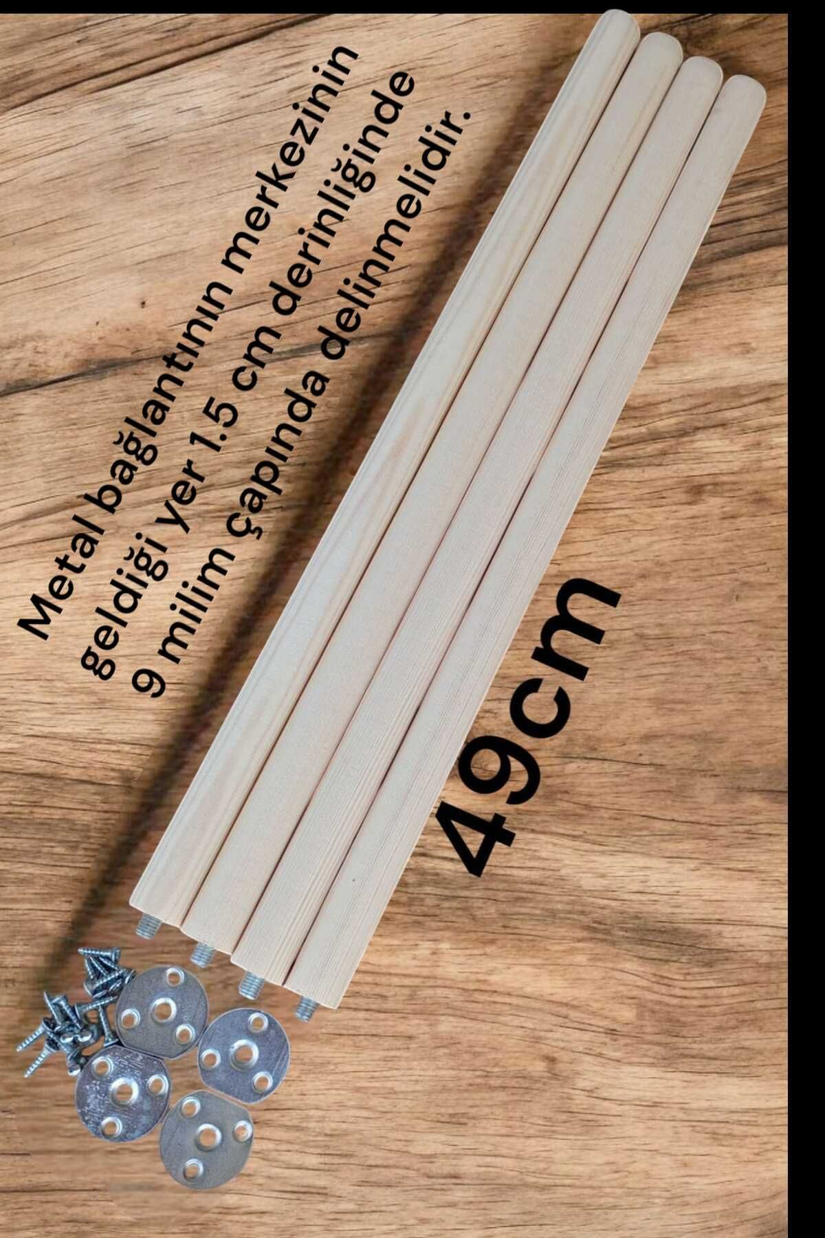 DESENGO 4 Adet 1.sınıf 23.5 Mm Çapında Ahşap Çam Sehpa Ayağı