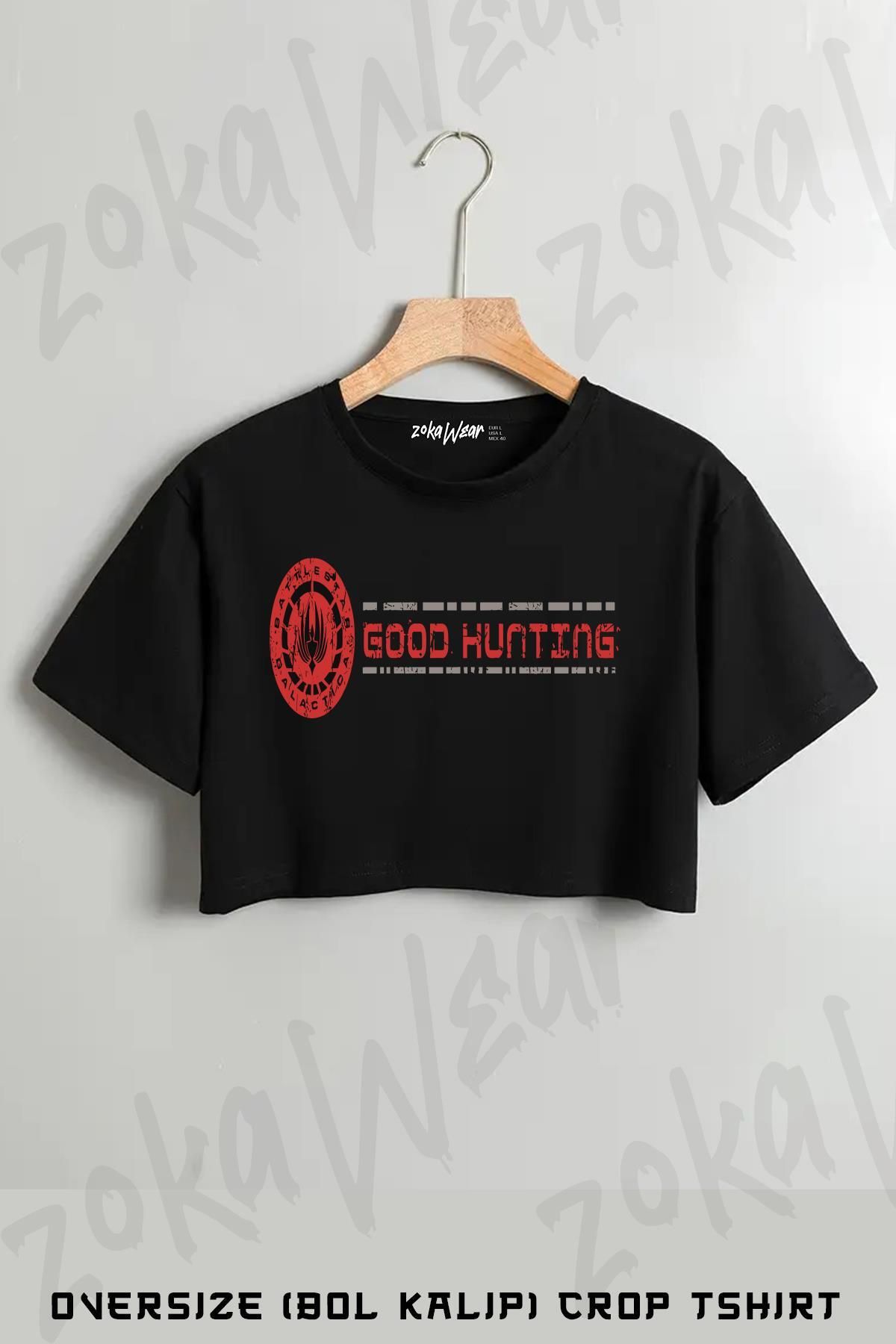 ZOKAWEAR Battlestar Galactica GoodLogo Baskılı Oversize Crop T-Shirt