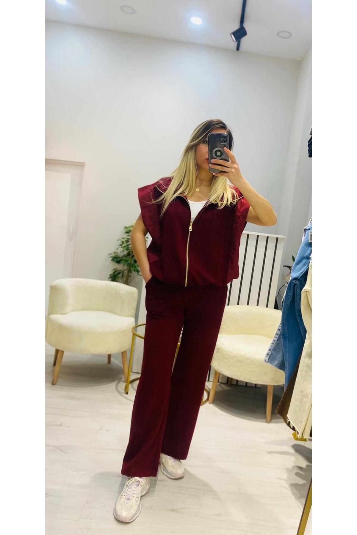 Roseden Modal Kumaş Yelekli Takım