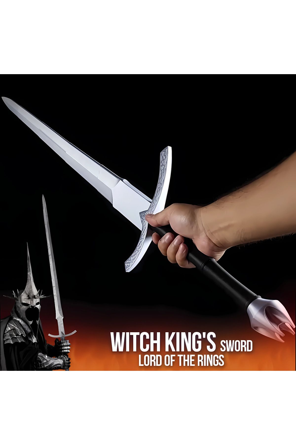 GRAT3D Witch King Kılıcı 115 cm – Açılabilir Model | Stand | LOTR Koleksiyon Ürünü-Oyuncak