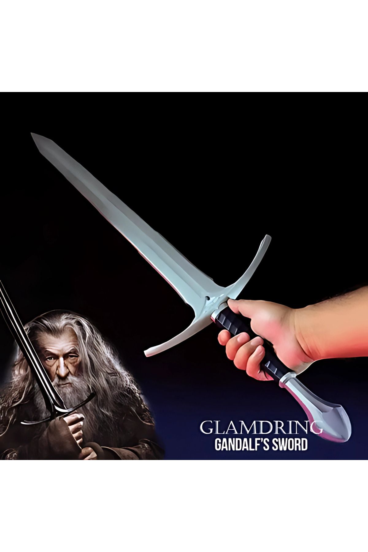 GRAT3D Glamdring Kılıcı 105 cm – Açılabilir Model | Stand Hediyeli | LOTR Koleksiyon Ürünü
