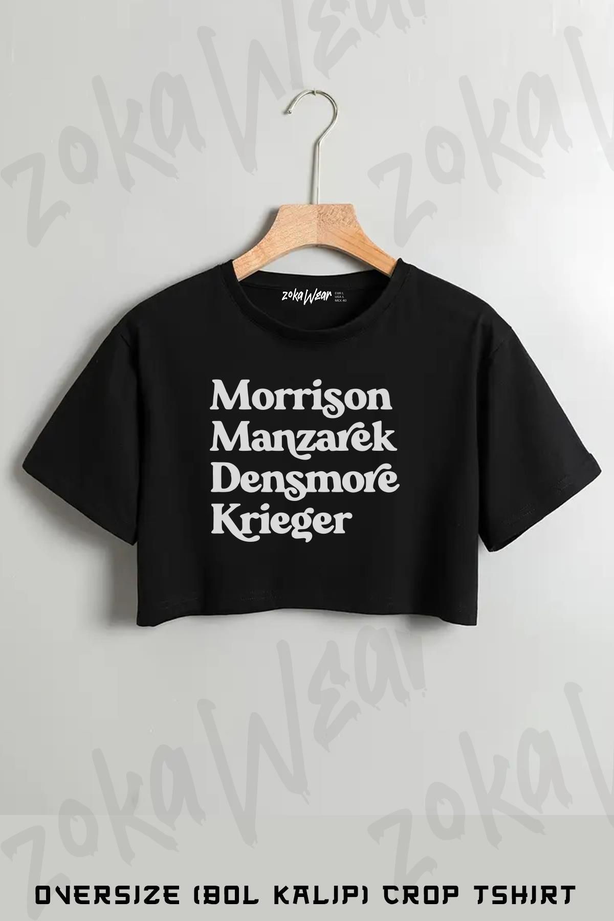 ZOKAWEAR The Doors Baskılı Oversize Crop T-Shirt
