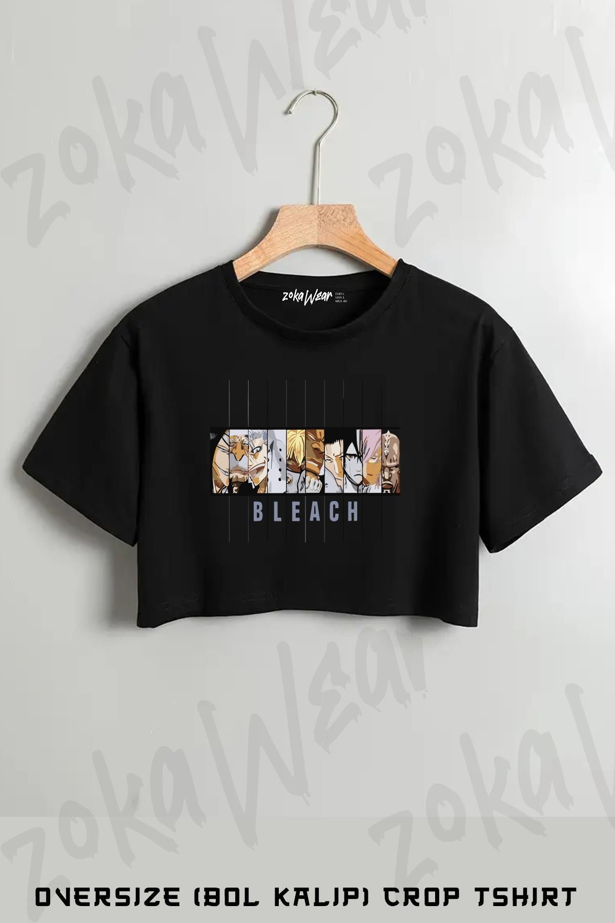 ZOKAWEAR Espada Bleach Baskılı Oversize Crop T-Shirt