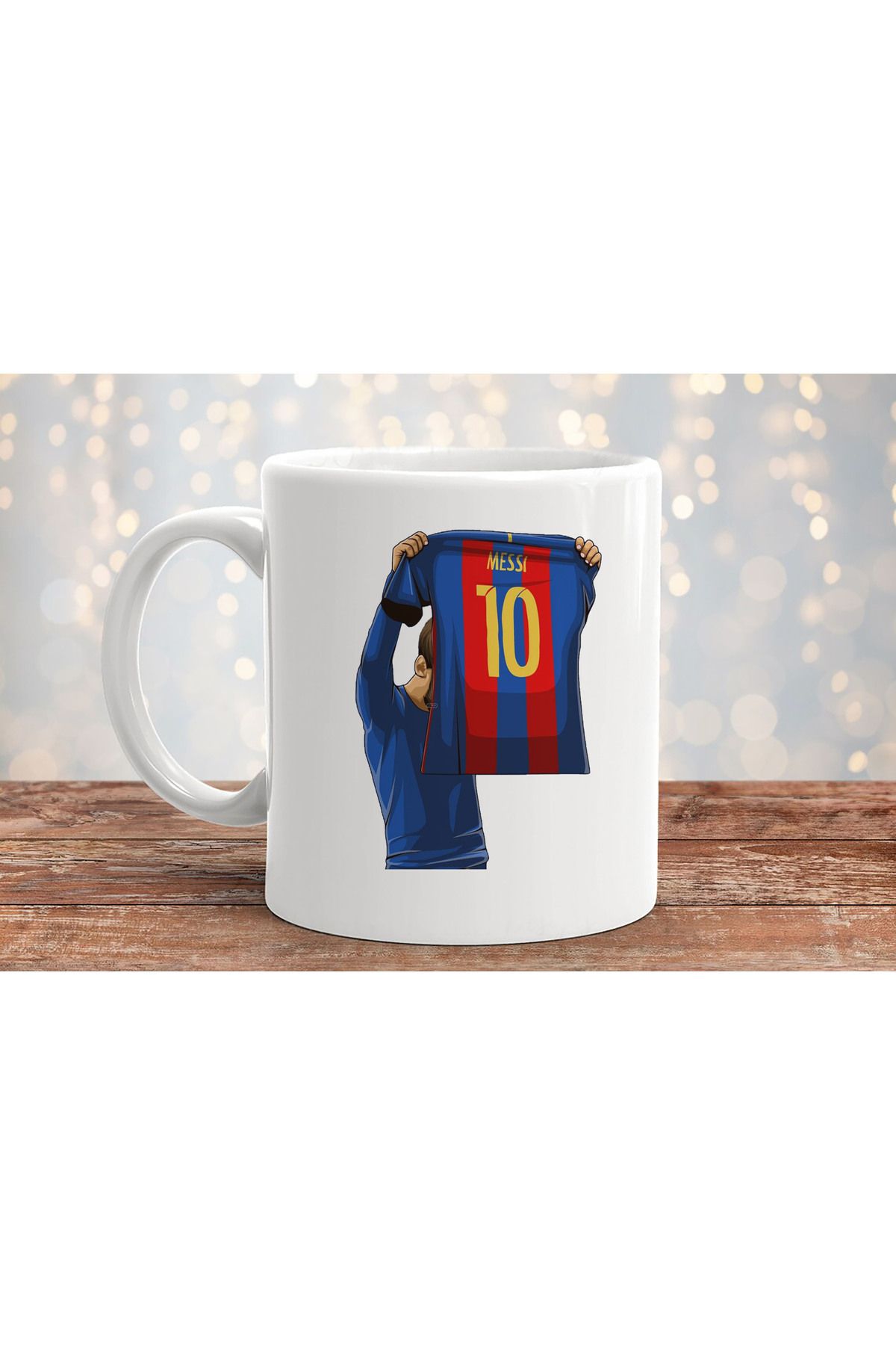 sielta Futbolcu Lionel Messi Baskılı Hediyelik Porselen Kupa Bardak