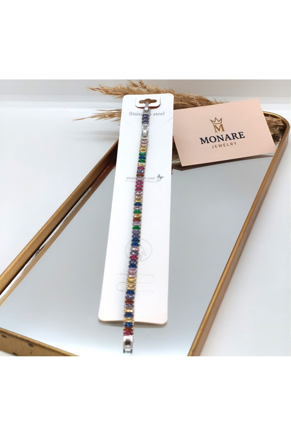 MONARE JEWELRY Monare Kadın Çelik Bileklik Kararmaz Suya Dayanıklı Antialerjik
