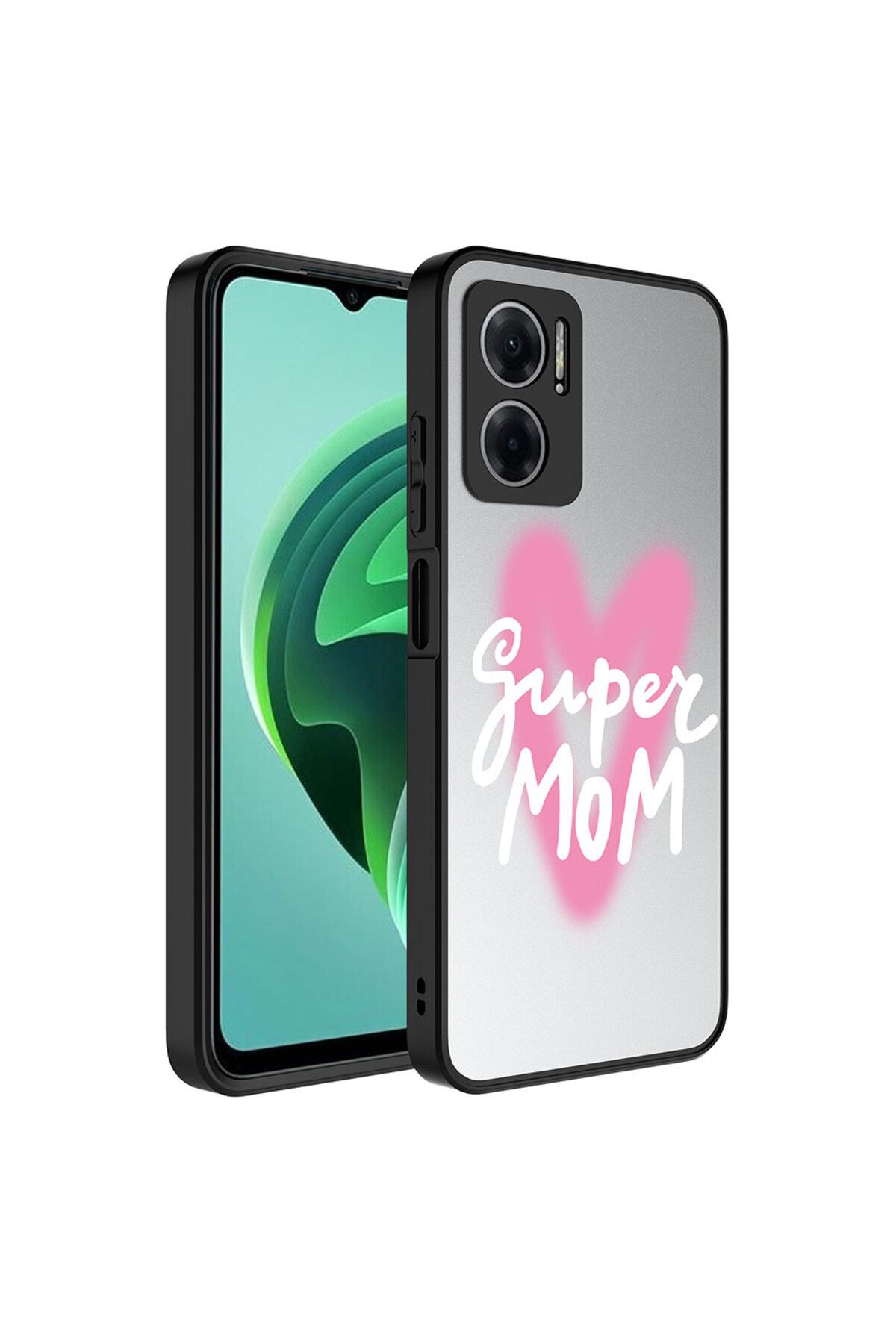 YTSGLOBAL Redmi Note 11E Kılıf Aynalı Desenli Kamera Korumalı Parlak YTSG Mirror Kapak - Süper Anne