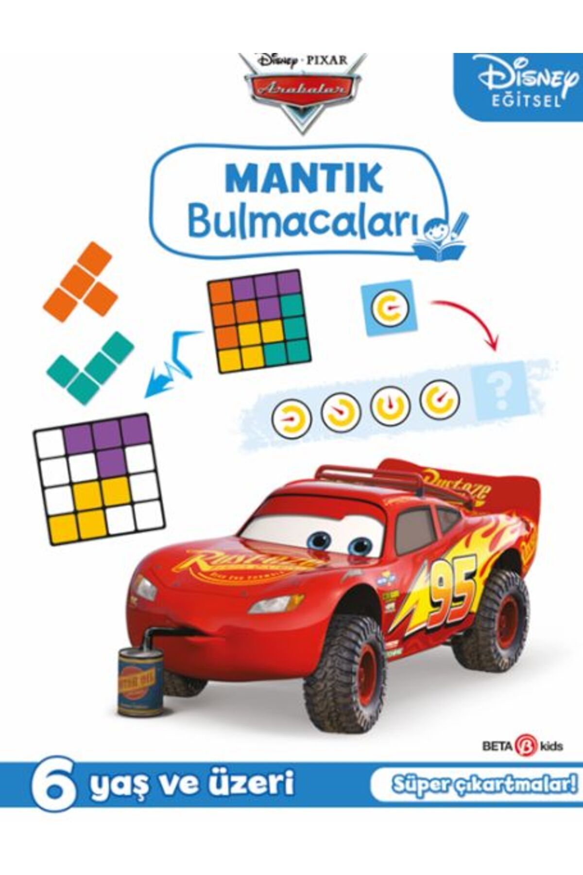 Beta Kids Yayınları Disney Eğitsel Arabalar Çıkartmalı Mantık Bulmacaları