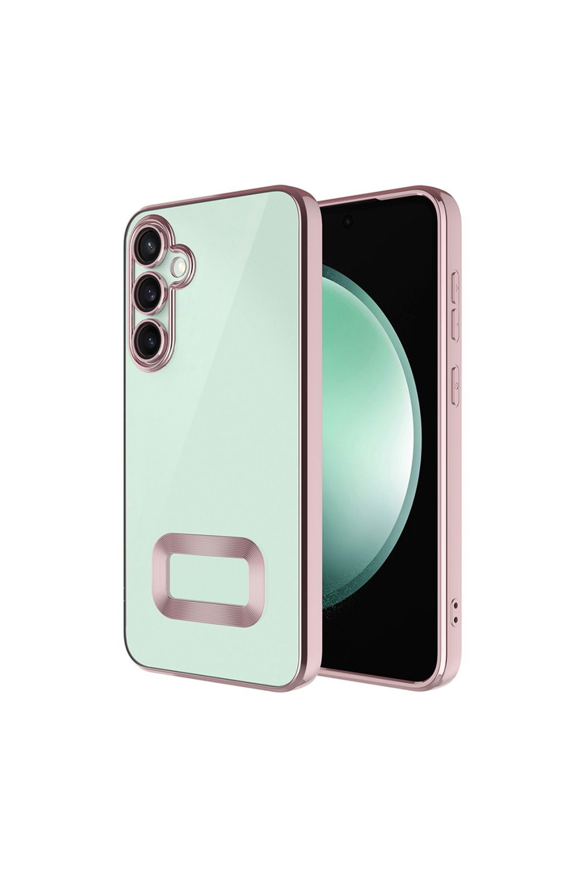 YTSGLOBAL Galaxy A16 Uyumlu Kılıf Kamera Korumalı Logo Gösteren YTSG Omega Kapak-Rose Gold