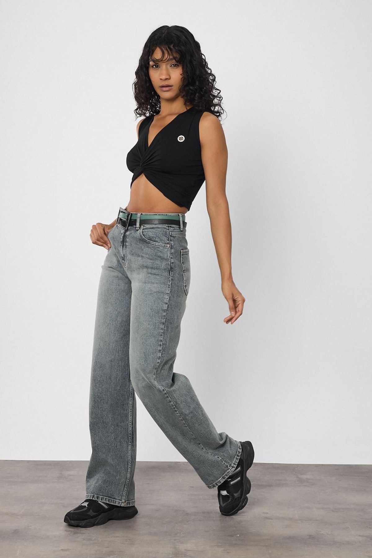 Jijass Jeans Likralı Baggy Kot Pantolon