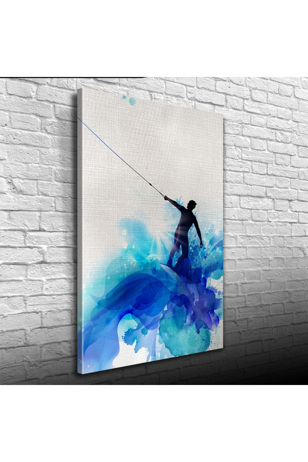 Kanonik Education Kitesurf Yapan Sporcu Suluboya Kanvas Tablo 50 x 70