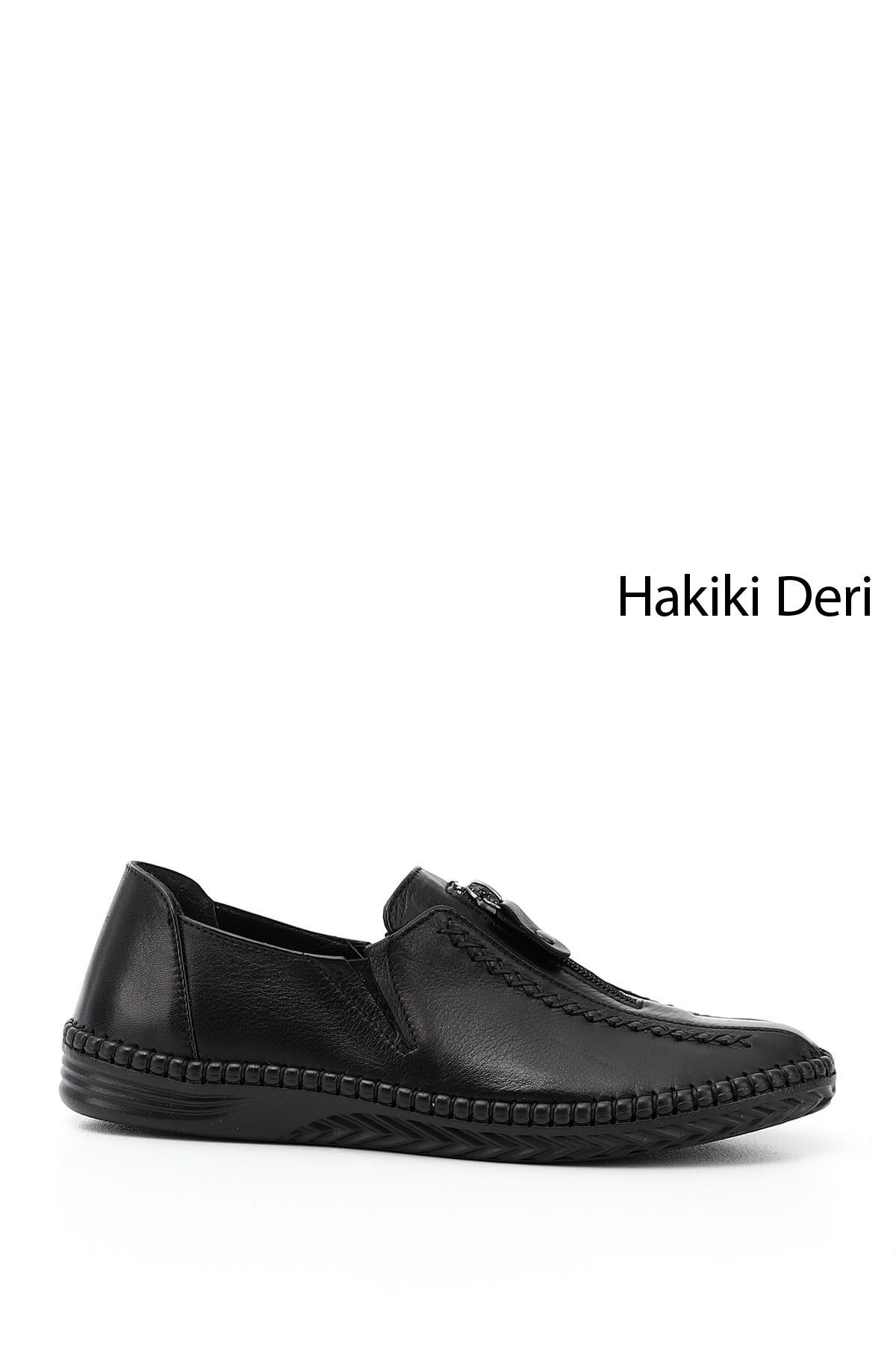 GÖNDERİ(R) Kadın / Kız Siyah Hakiki Deri Comfort Ayakkabı