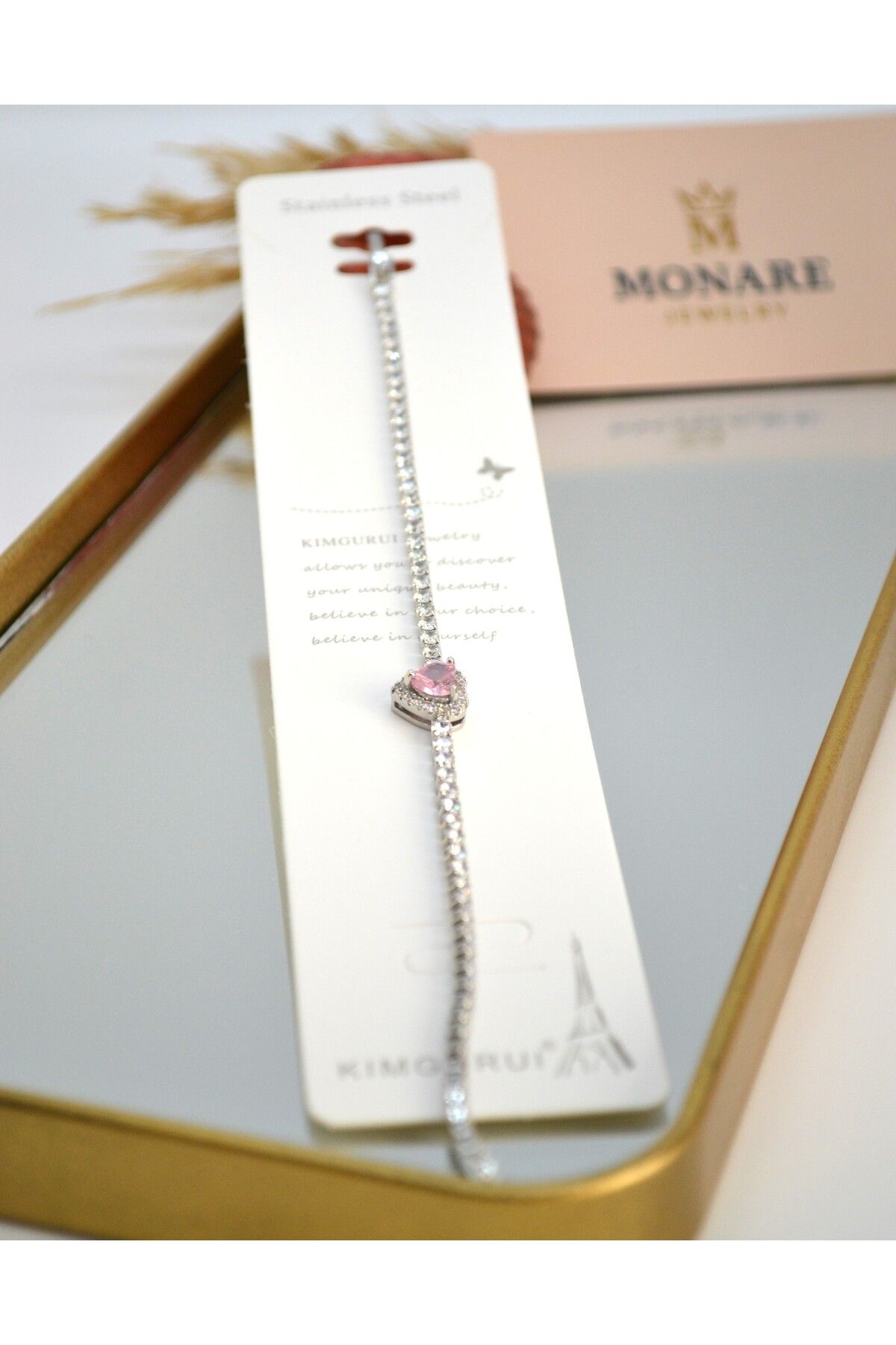 MONARE JEWELRY Monare Kadın Çelik Bileklik Kararmaz Suya Dayanıklı Antialerjik