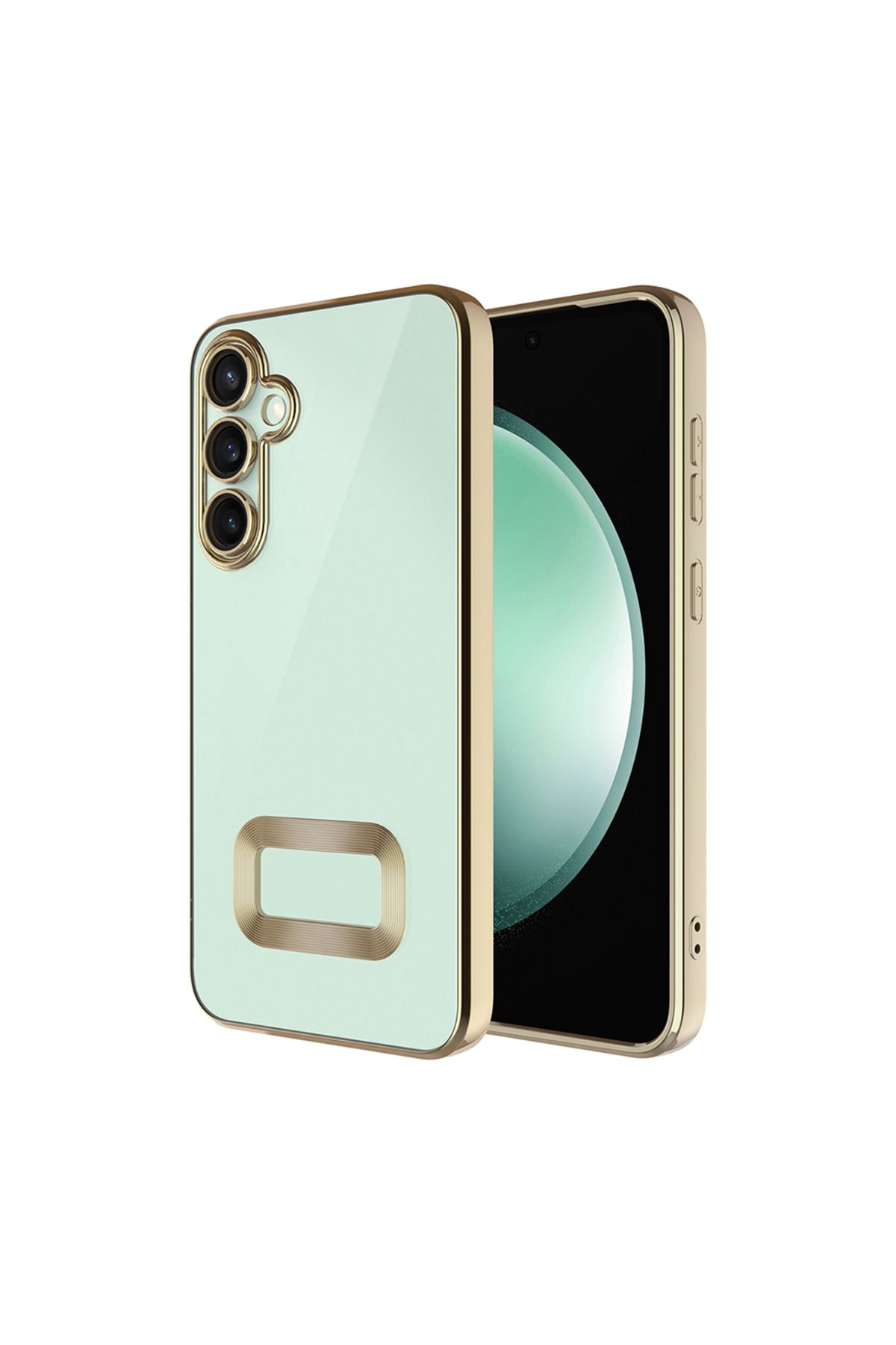 YTSGLOBAL Galaxy A16 Uyumlu Kılıf Kamera Korumalı Logo Gösteren YTSG Omega Kapak-Gold