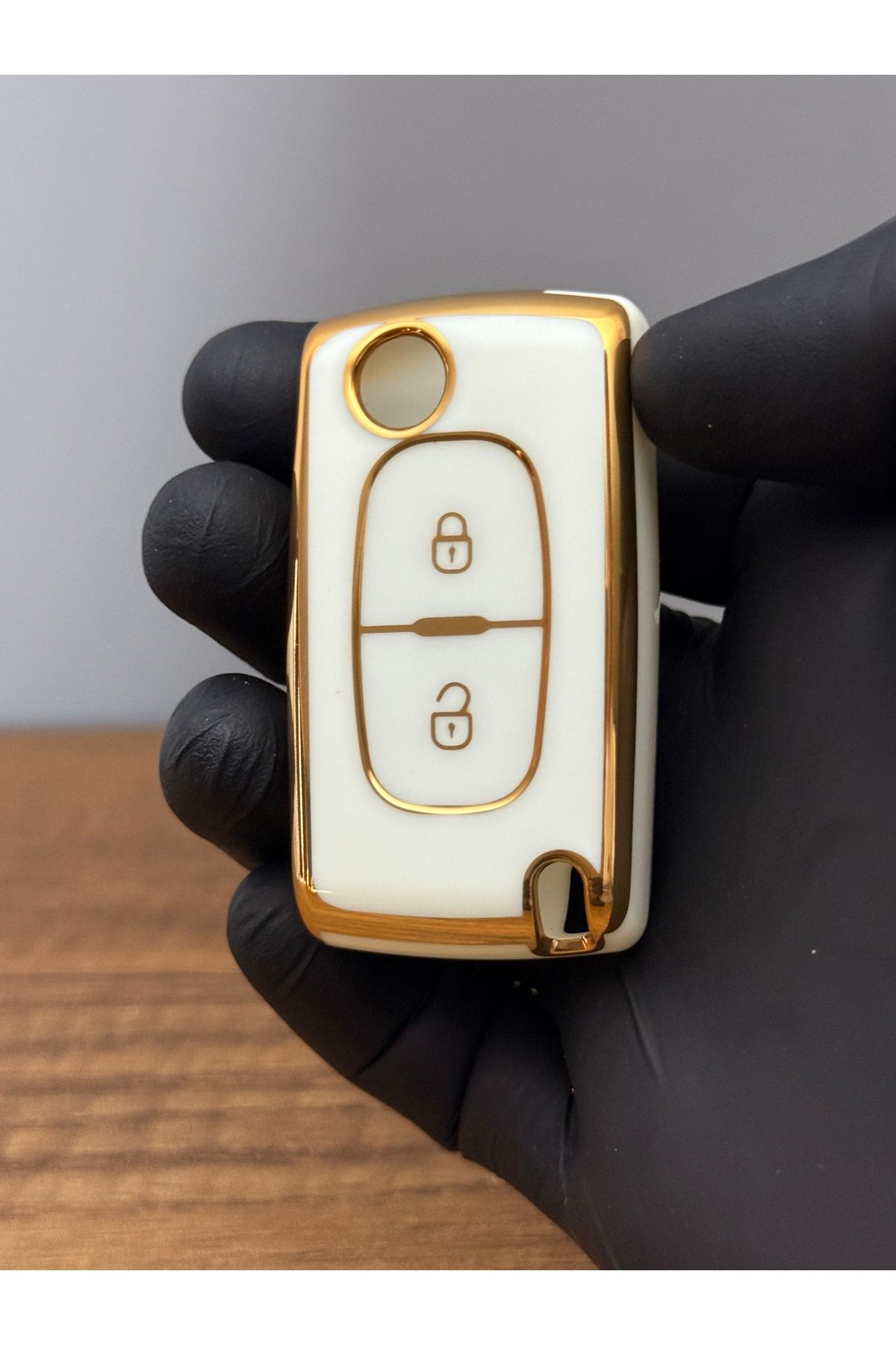 Mavi Keys Peugeot Partner 307 207 308 5008 Citroën Berlingo C2 C3 C4 2 Düğmeli Silikon Kumanda Kılıf Beyaz