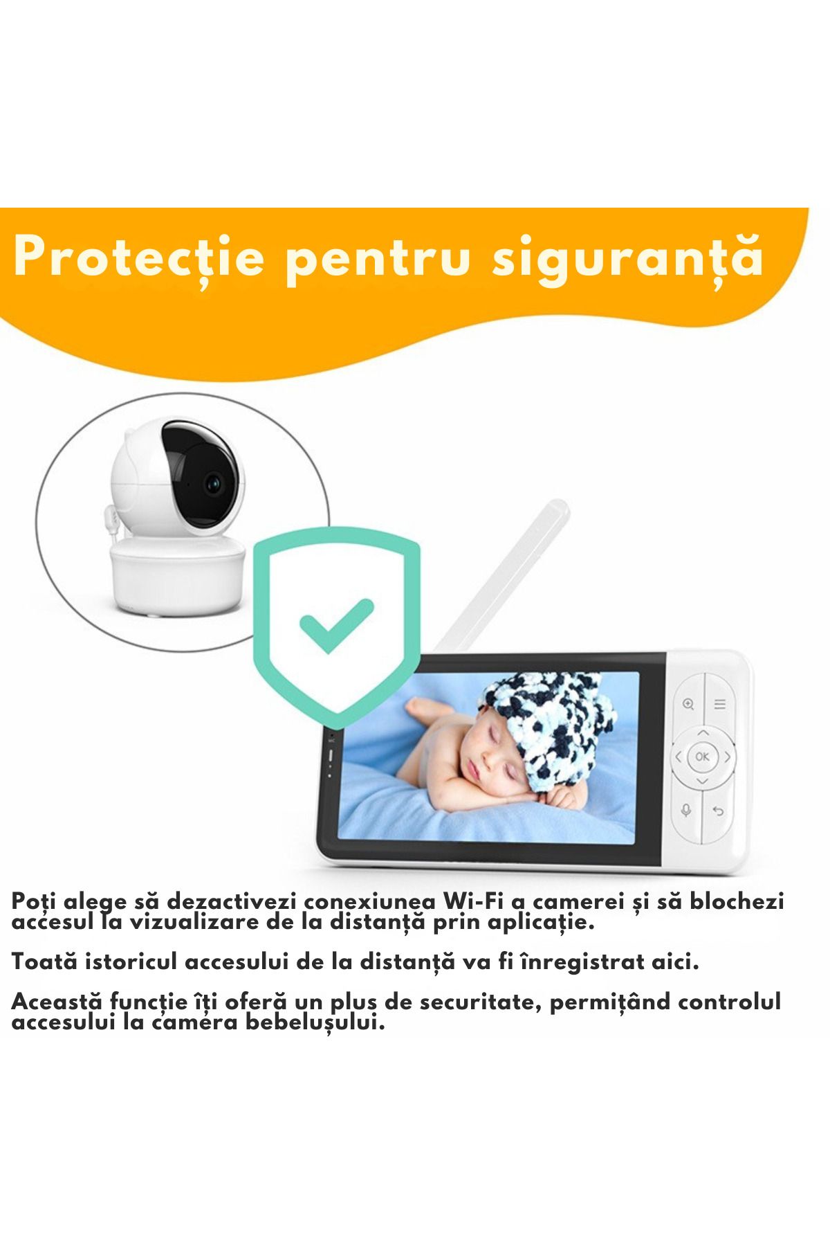 VisionHub-Baby Monitor Wifi 2in1 With Phone Application, Audio-video Camera Multi View, Night Vision, 355° Rotation 12