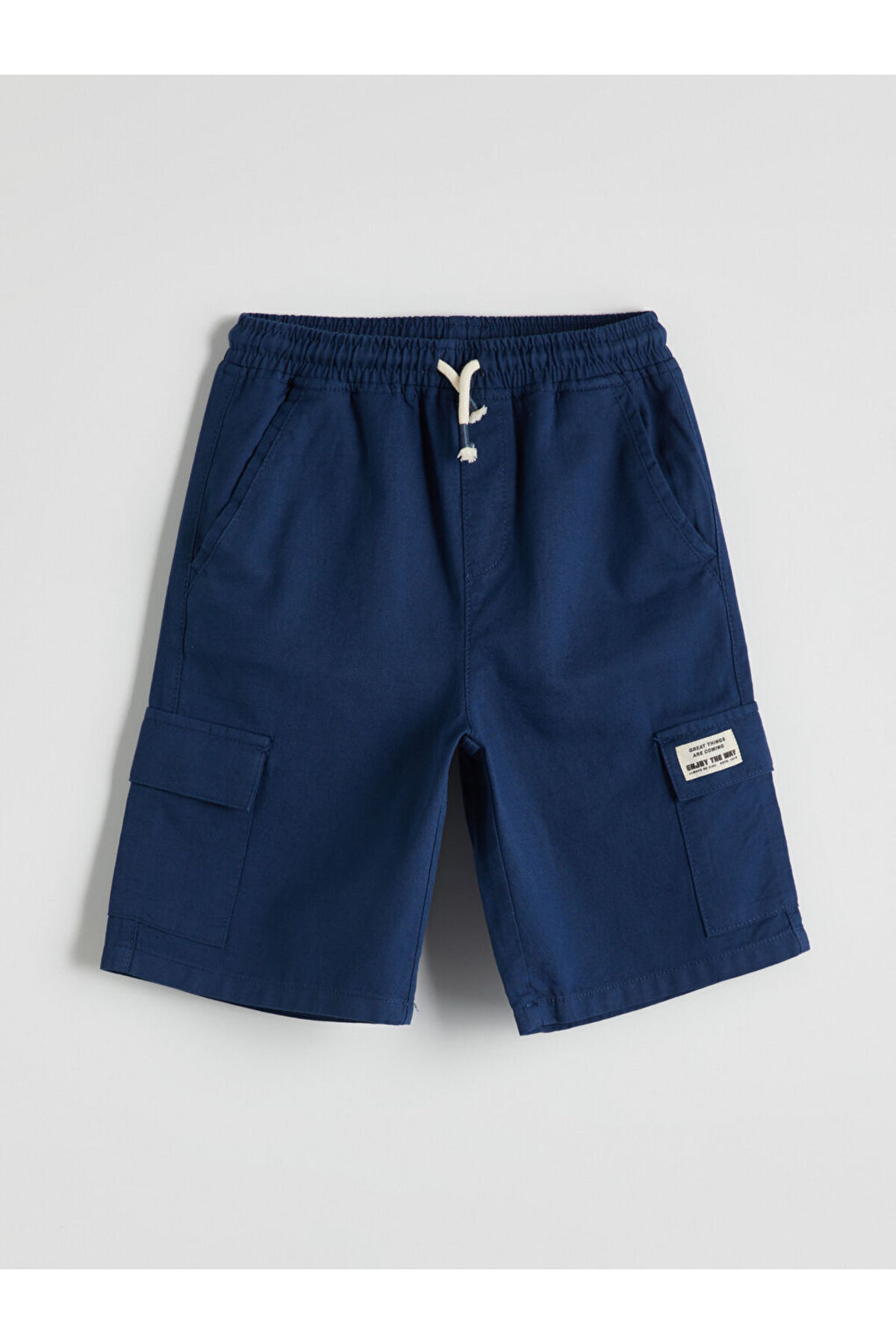 LC Waikiki-Create Your Style with Uzg Store |   Boys' Linen Blend Cargo Shorts with Elastic Waistband 1