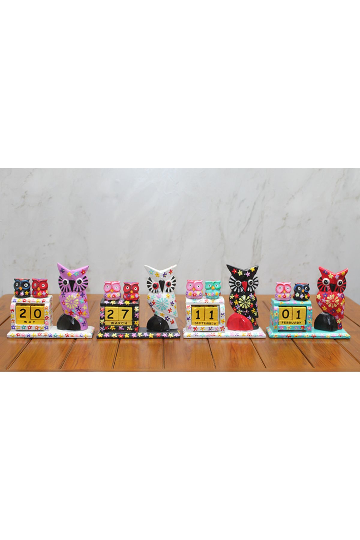 D&M Life Collection Ahşap Tekli Baykuş Takvim