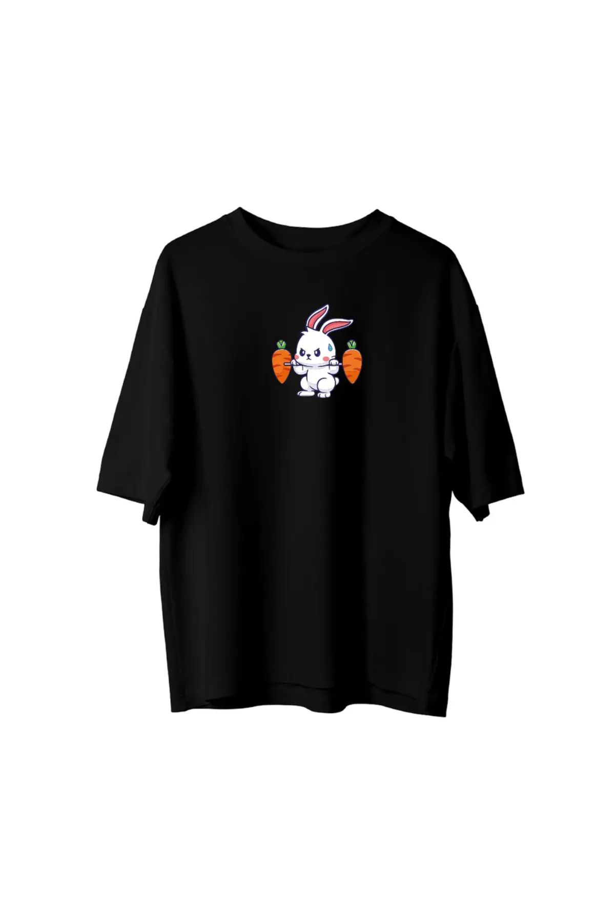 Koklonmoda Unisex Deadlift Havuç Baskılı Oversize T-Shirt