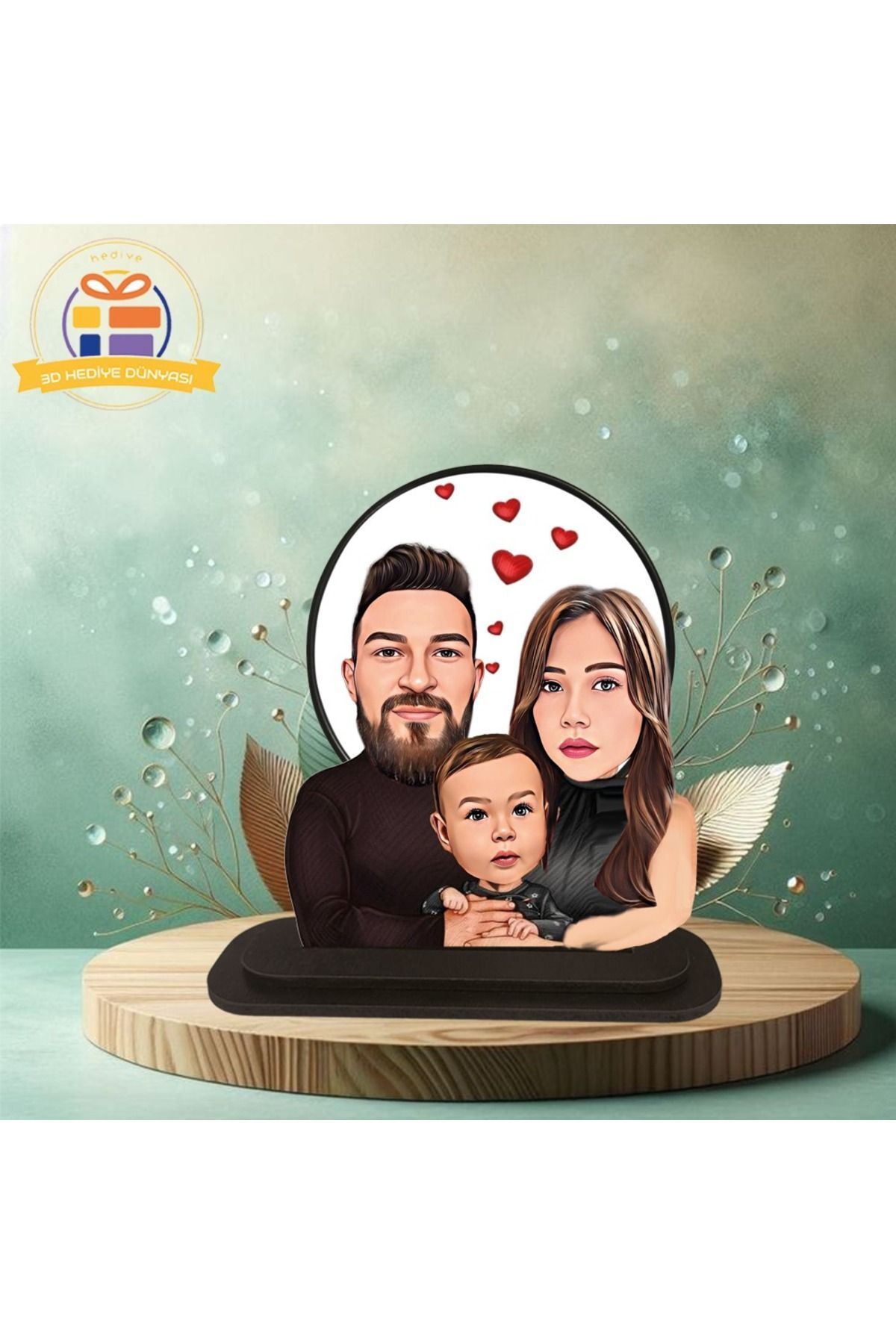 SerenityHaven Aile karikatürlü biblo hediye 3d masa üstü biblo