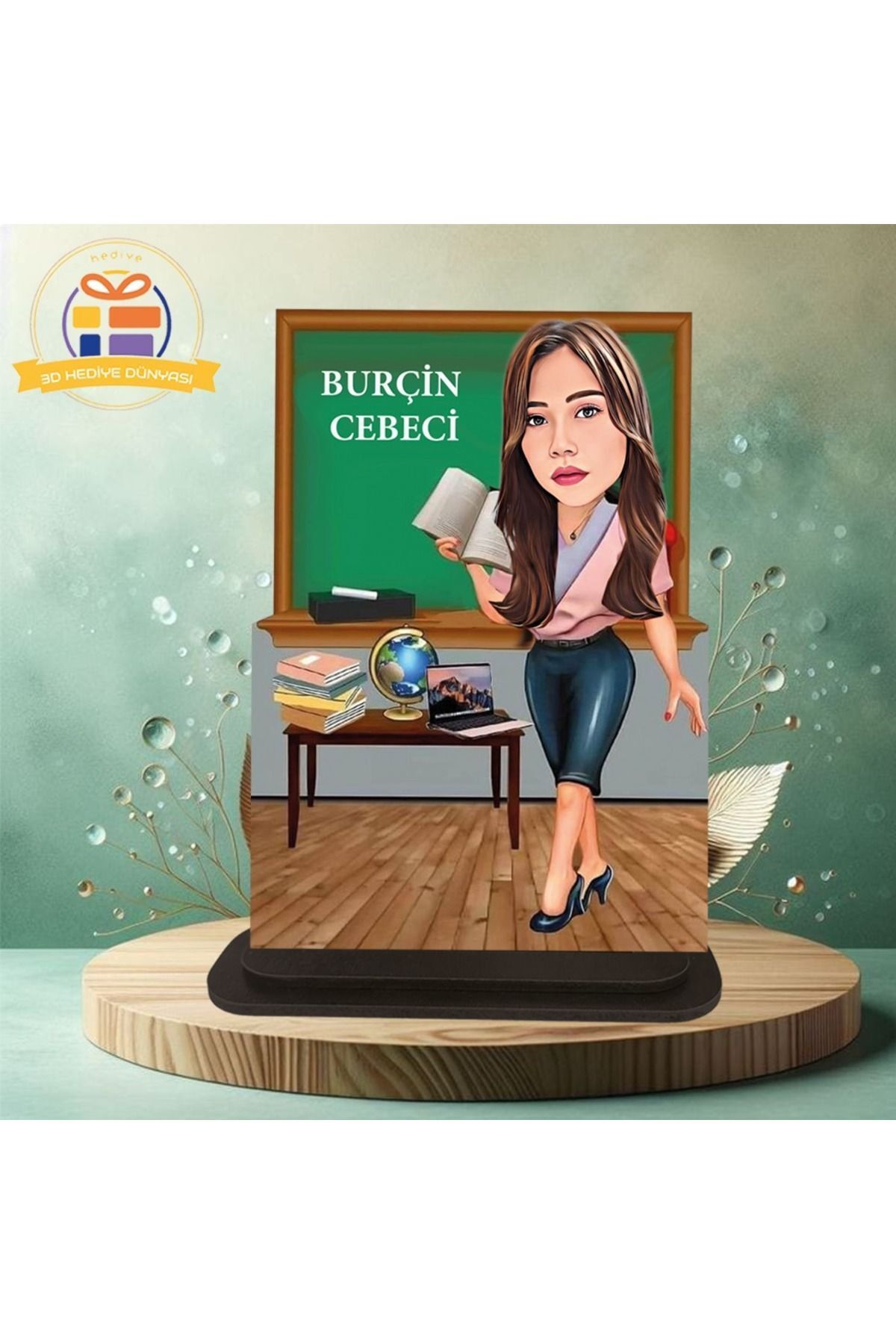 SerenityHaven Öğretmen hediyesi karikatürlü biblo hediye 3d masa üstü biblo hediyesi