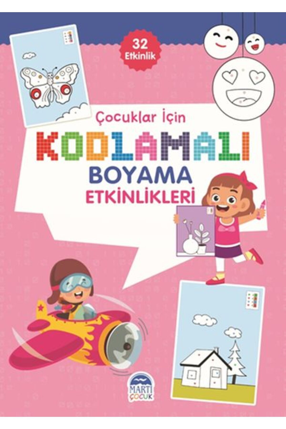Artemis Yayınları Çocuklar İçin Kodlamalı Boyama Etkinlikleri - Pembe - 32 Etkinlik