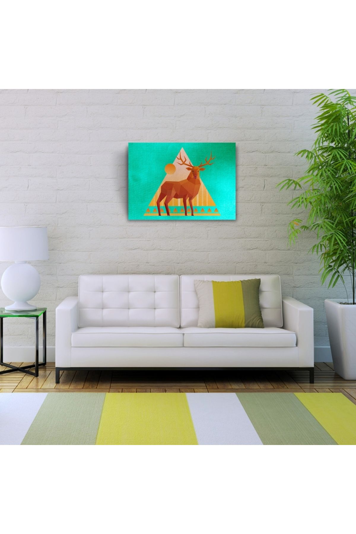 Kanonik Education Geyik Figürü, Soyut Çalışma Kanvas Tablo 50 x 70