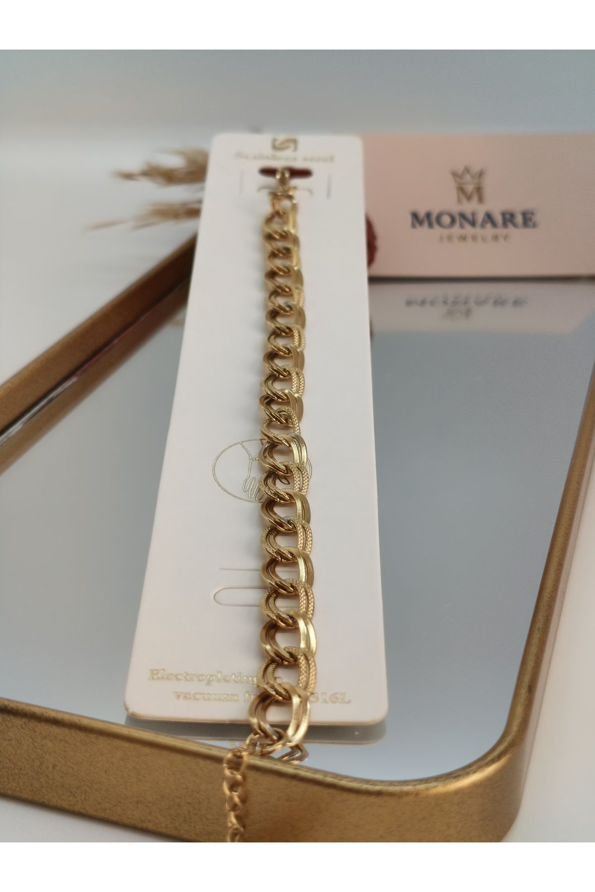MONARE JEWELRY Monare Kadın Çelik Bileklik Kararmaz Suya Dayanıklı Antialerjik