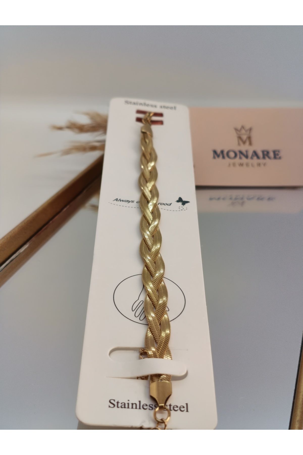 MONARE JEWELRY Monare Kadın Çelik Bileklik Kararmaz Suya Dayanıklı Antialerjik