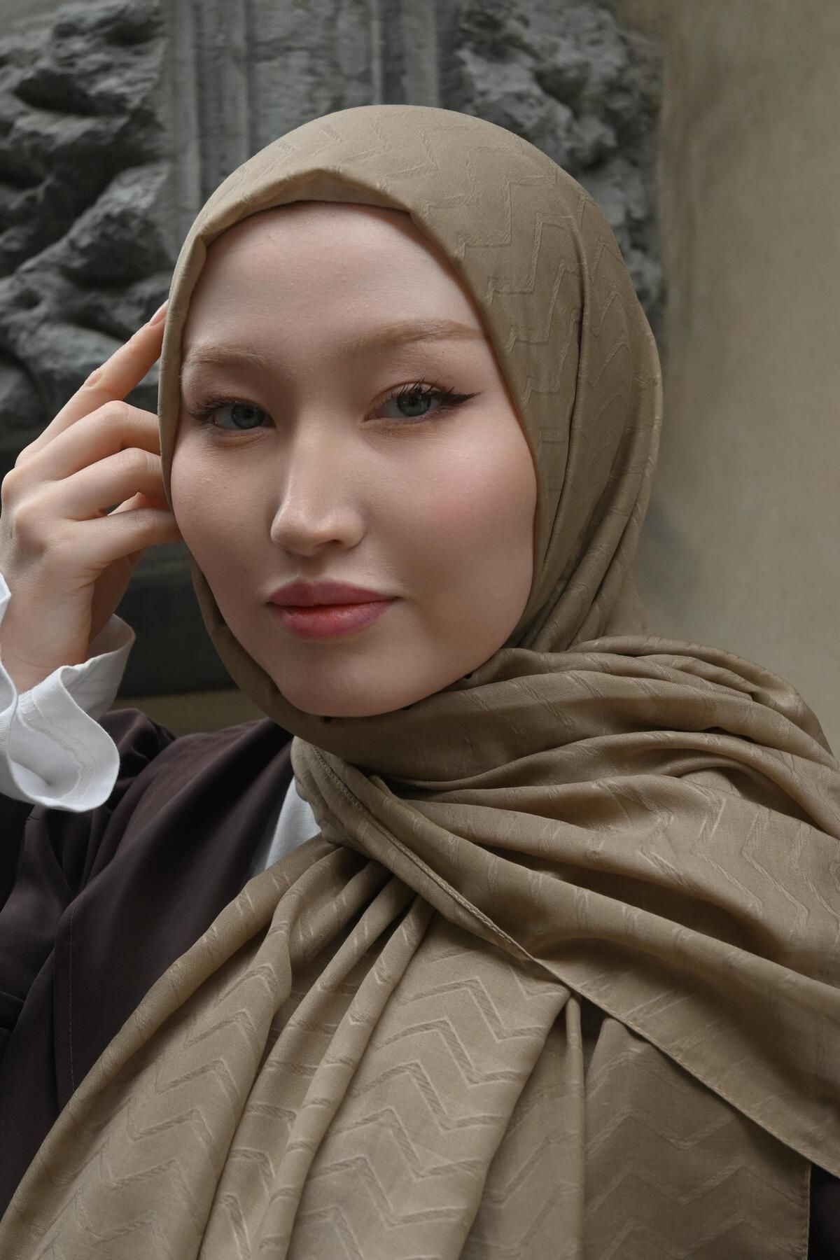 Pull Scarfs Taş - Zigzag Desen Bambu Jakar