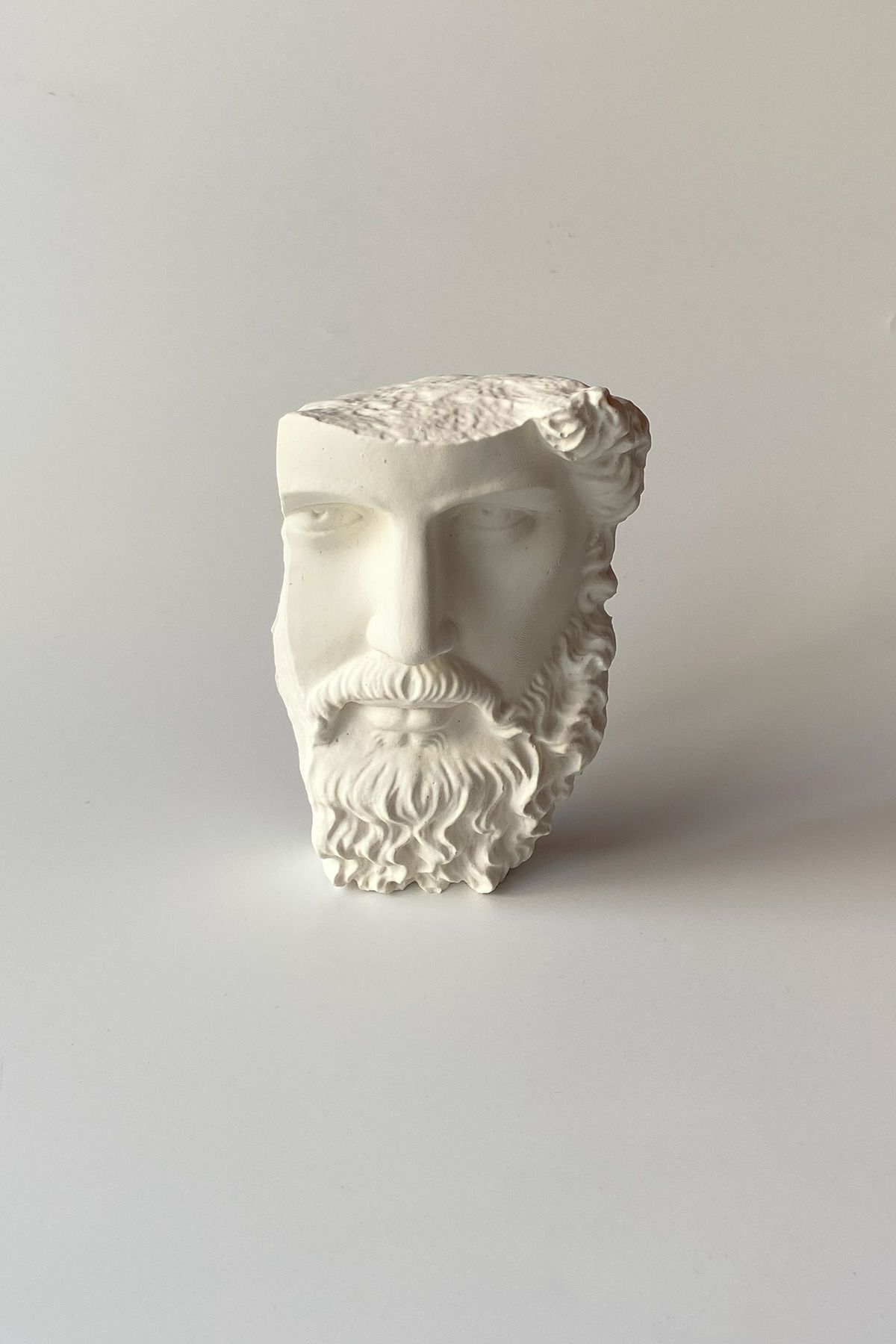 SerenityHaven Zeus Büst Heykel Biblo Beyaz