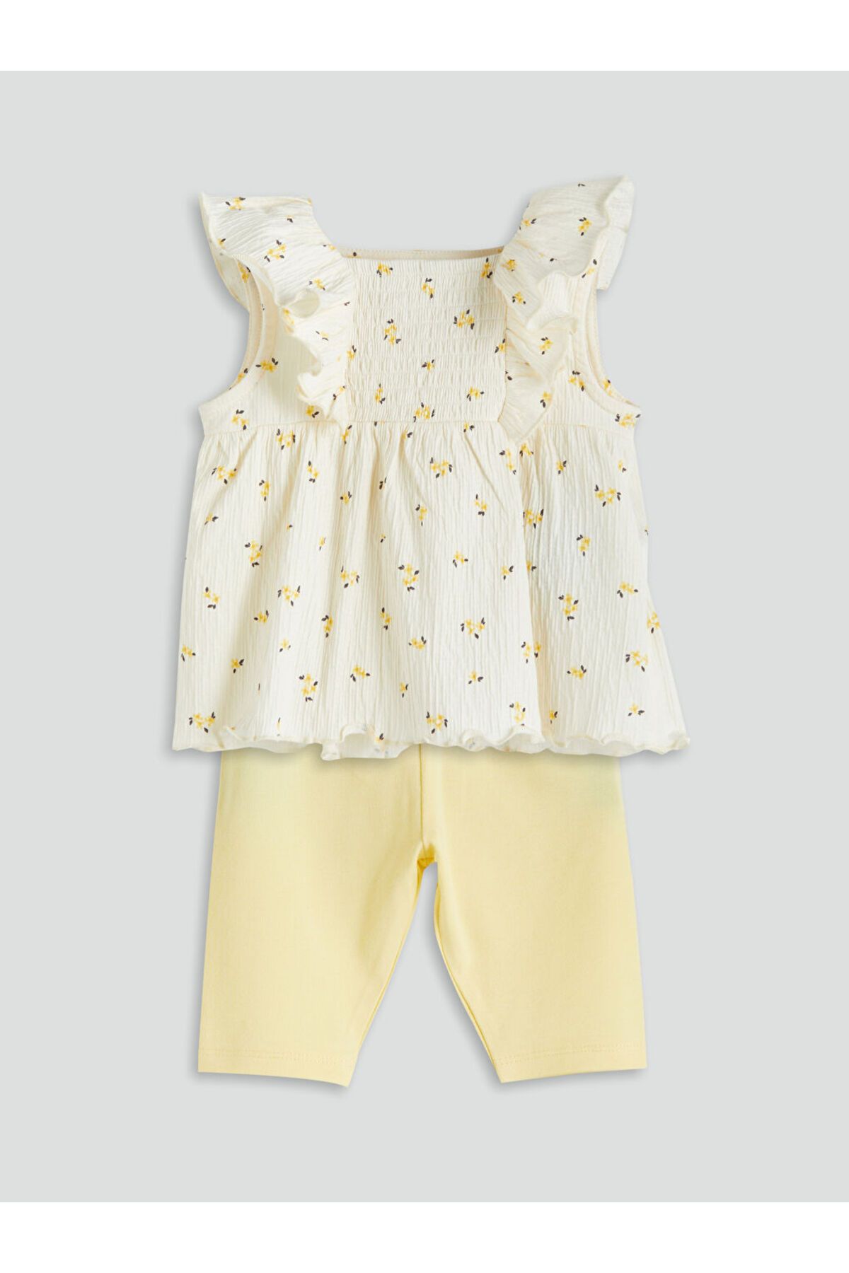 LC Waikiki Yeni Sezon Cicekli Kiz Bebek Bluz ve Tayt 2'li - S5H905Z1