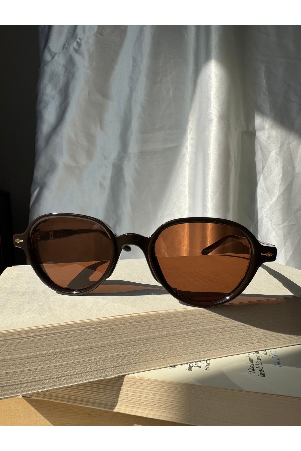 Petra Jeweils Classic kahverengi vintage güneş gözlüğü