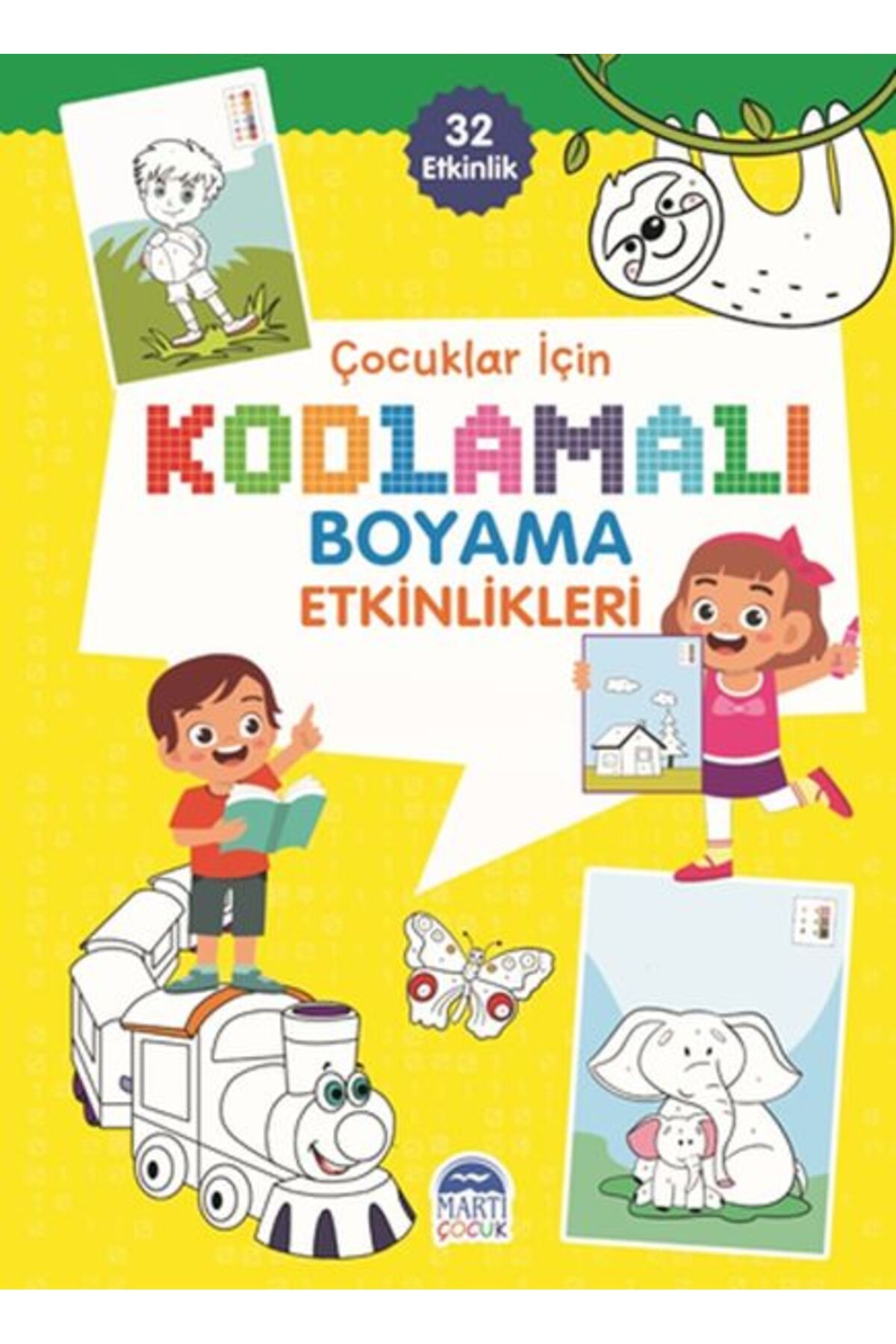 Artemis Yayınları Çocuklar İçin Kodlamalı Boyama Etkinlikleri - Sarı - 32 Etkinlik