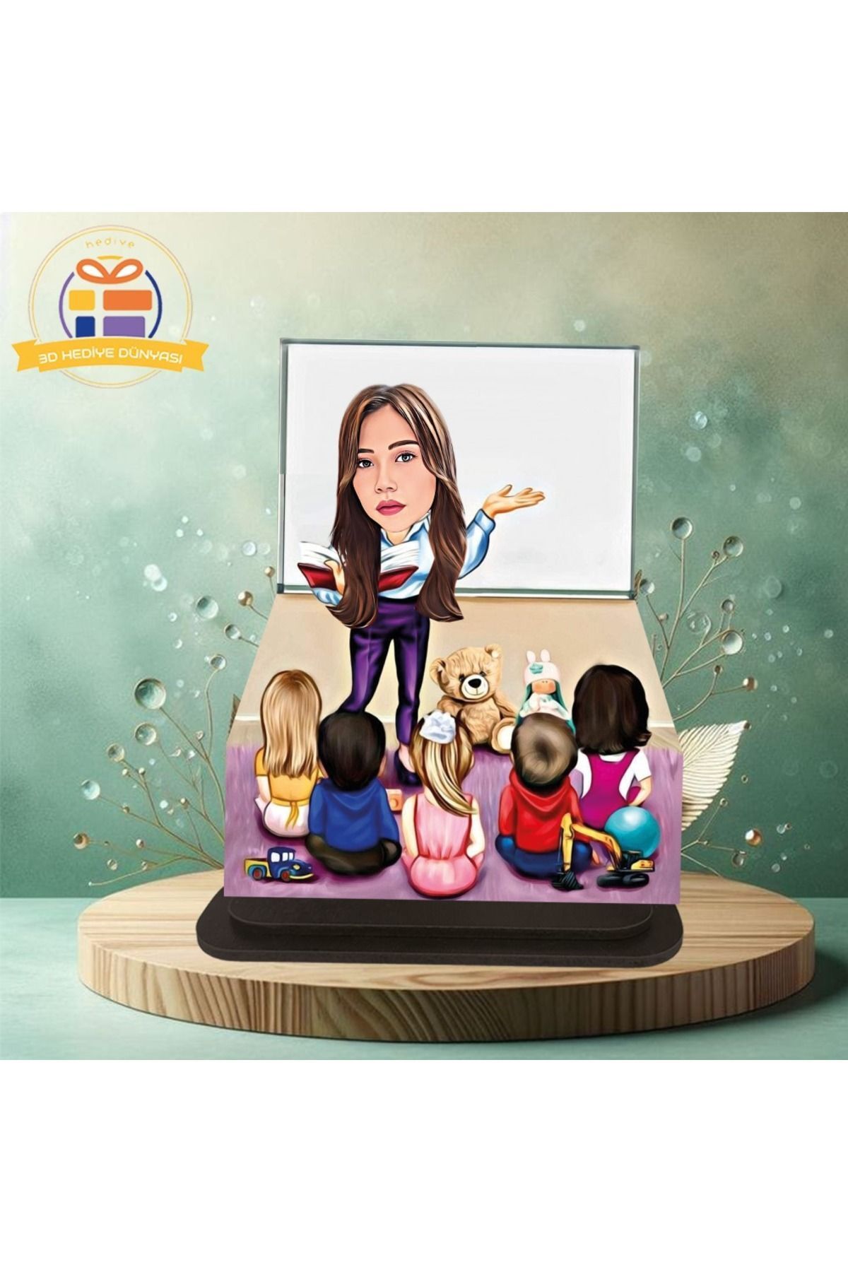 SerenityHaven Öğretmen karikatürlü biblo hediye Anaokulu 3d masa üstü biblo hediyesi
