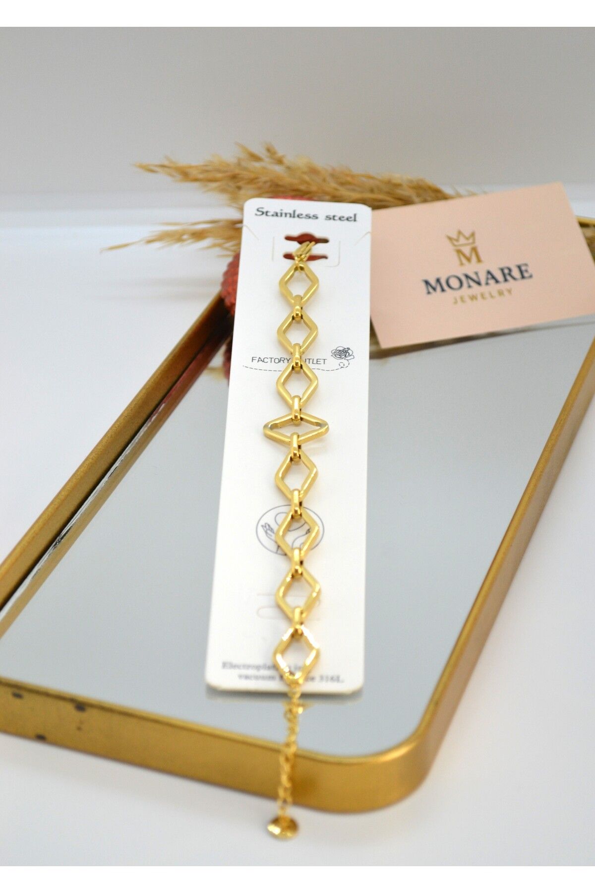 MONARE JEWELRY Monare Kadın Çelik Bileklik Kararmaz Suya Dayanıklı Antialerjik
