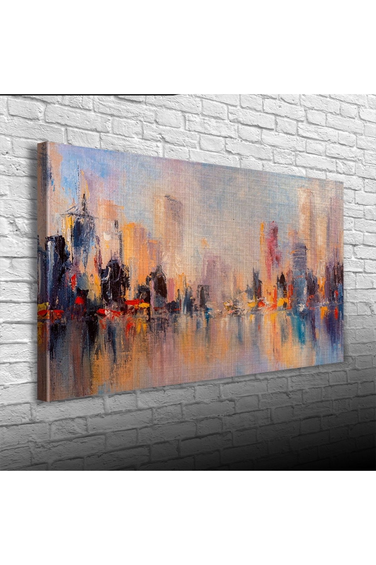 Kanonik Education Suya aksetmiş Şehir Silueti Kanvas Tablo 60 x 120