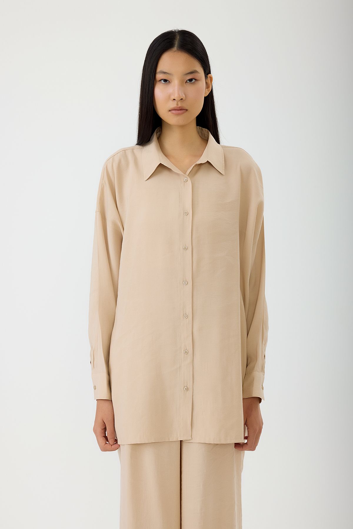 SEVİLEN Oversize Modal Gömlek