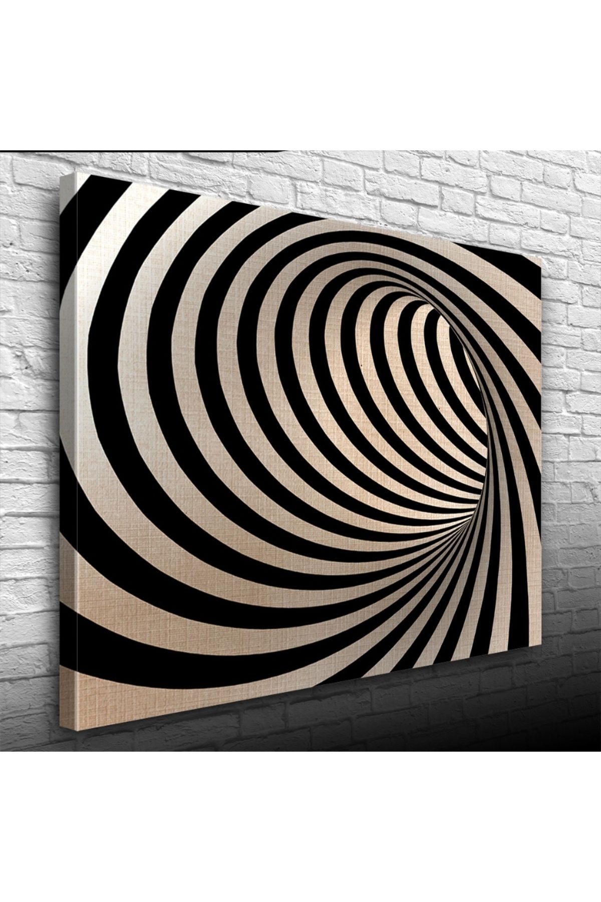 Kanonik Education Siyah Beyaz Çizgili Kanvas Tablo 50 x 70