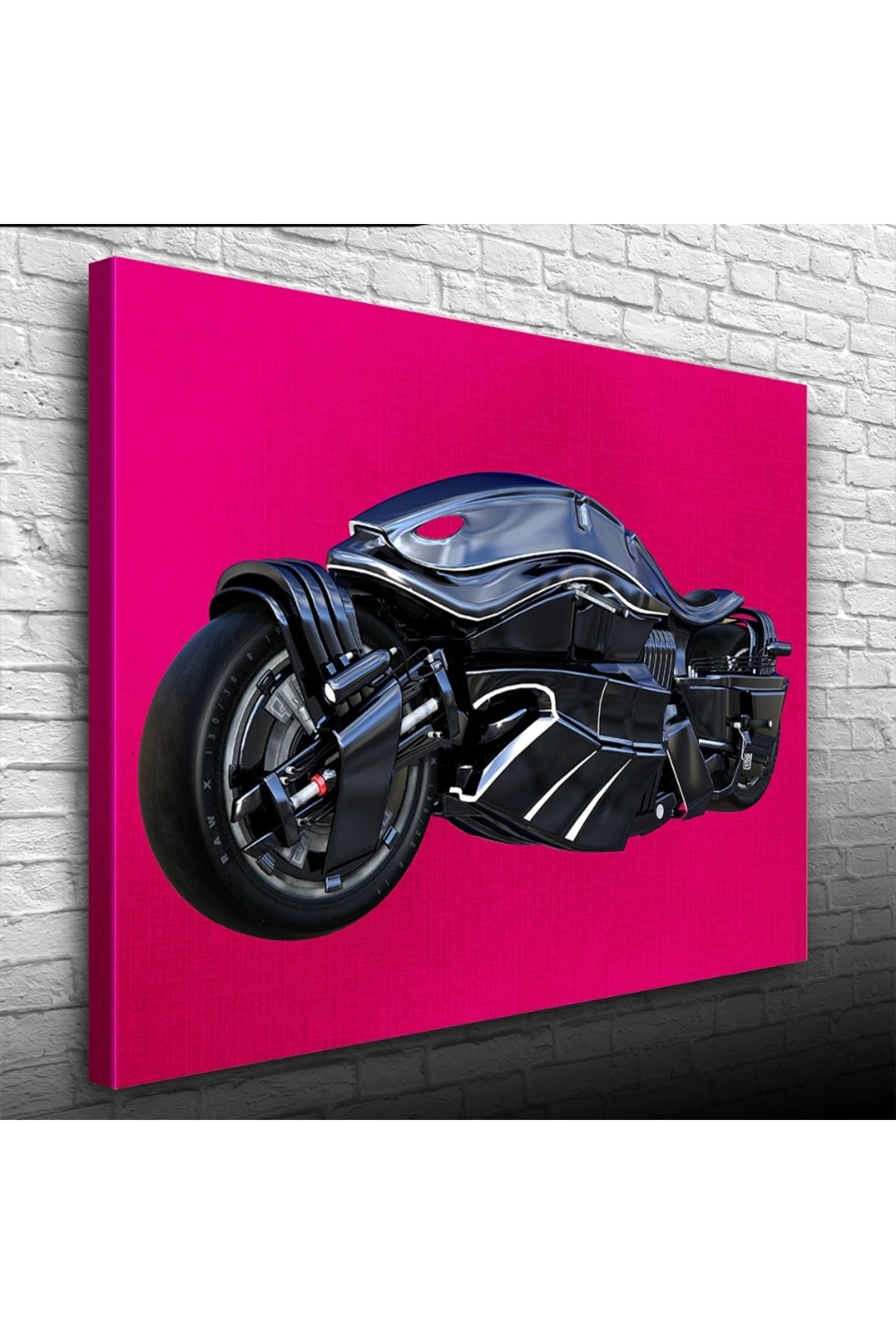 Kanonik Education Siyah Spor Futuristik Motosiklet Kanvas Tablo 50 x 70