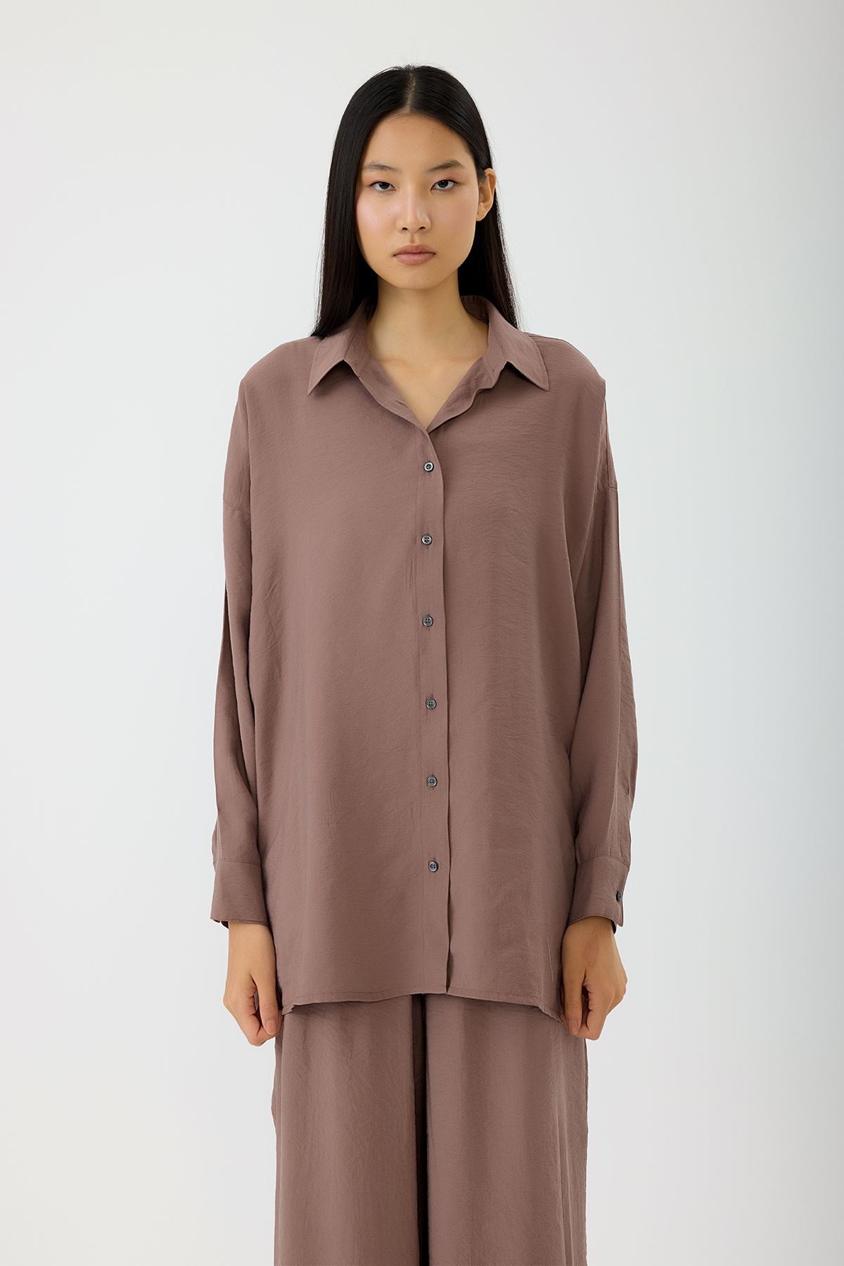 SEVİLEN Oversize Modal Gömlek