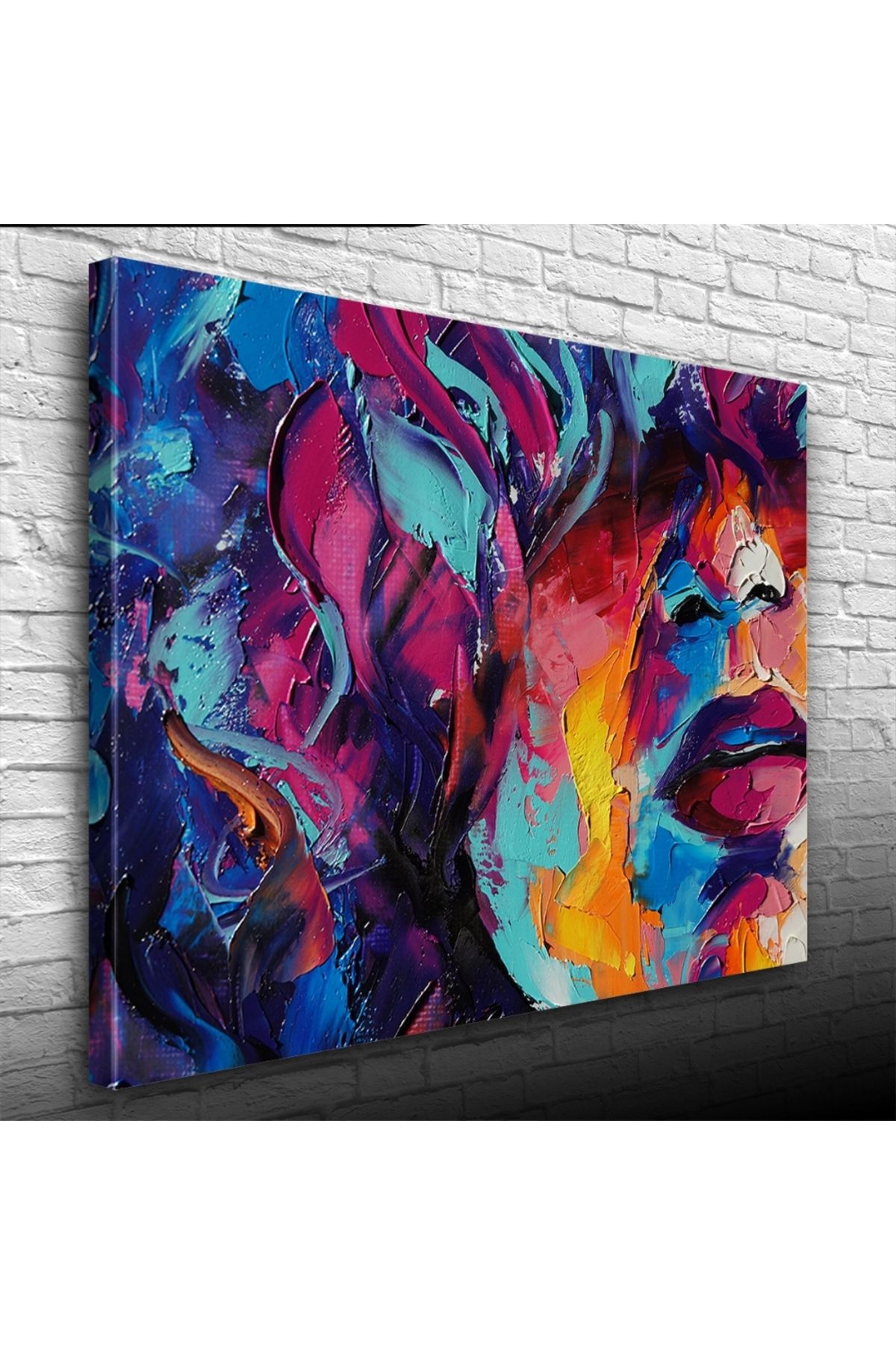 Kanonik Education Soyut, Renkli , Yağlıboya Dokulu Kanvas Tablo 50 x 70