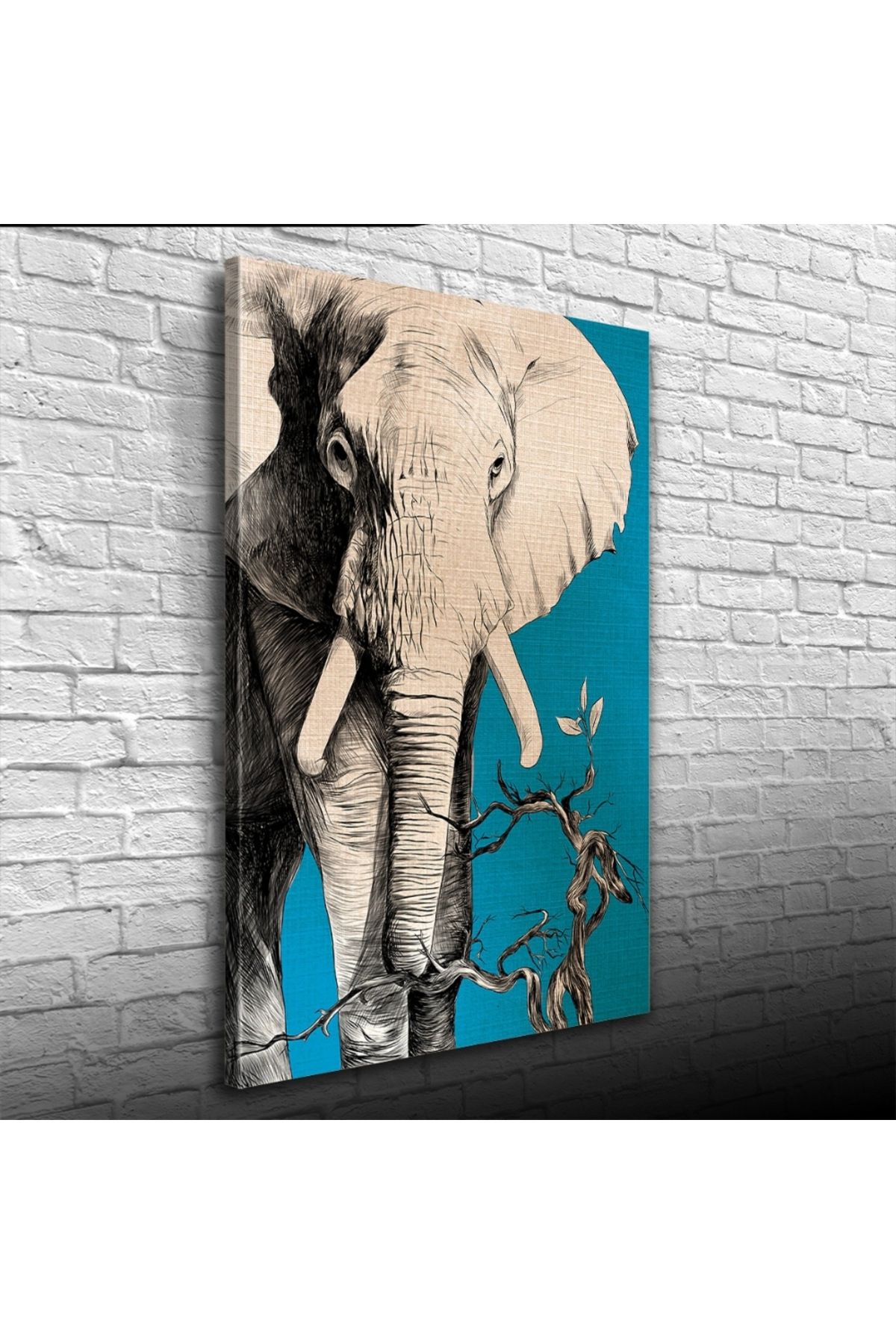 Kanonik Education Yalnız Fil Kanvas Tablo 50 x 70